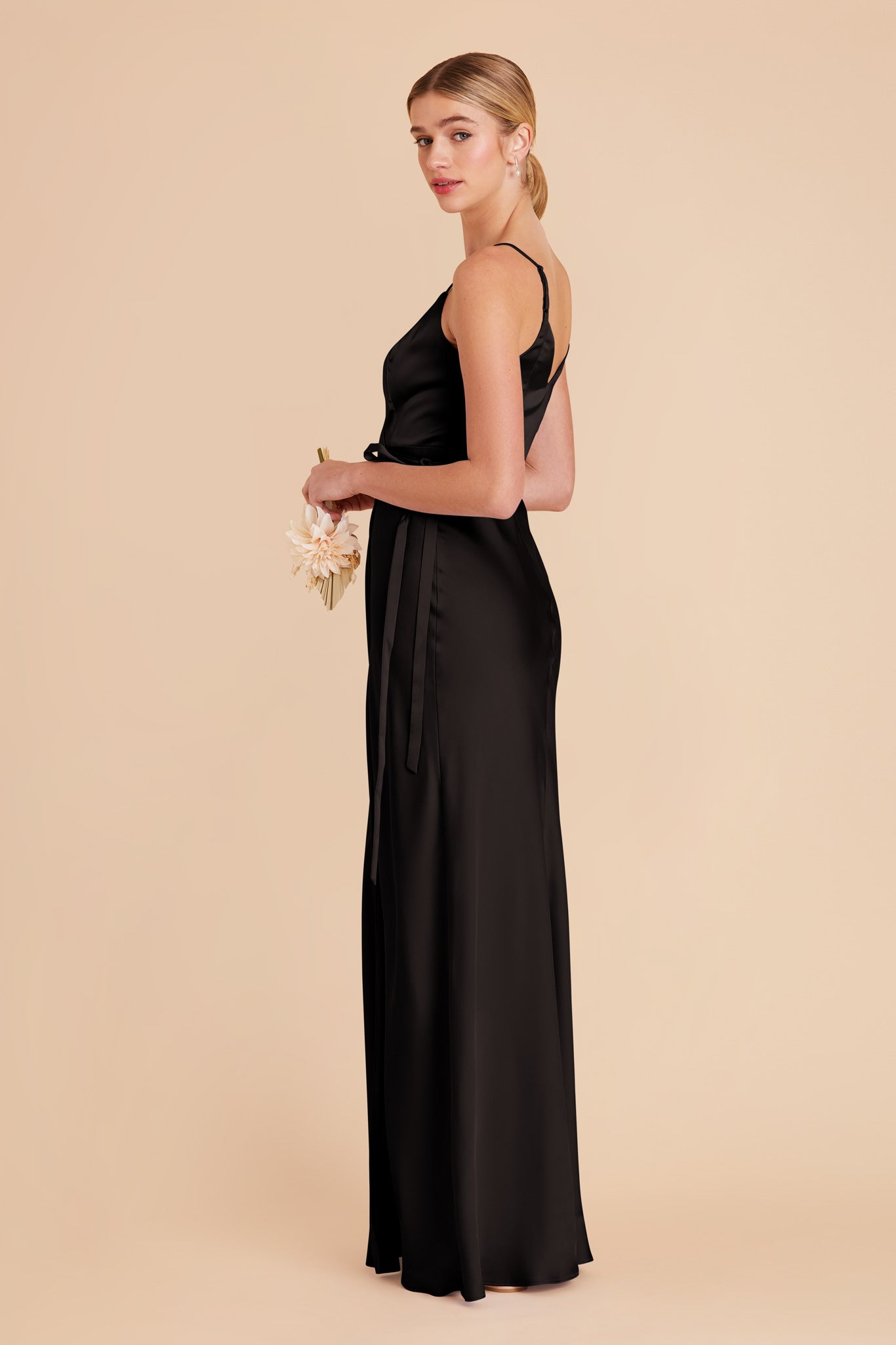 Black Cindy Matte Satin Dress by Birdy Grey