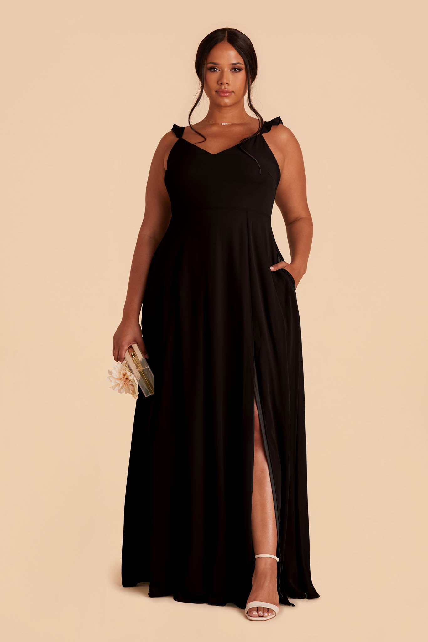 Doris Chiffon Bridesmaid Dress Black | Birdy Grey
