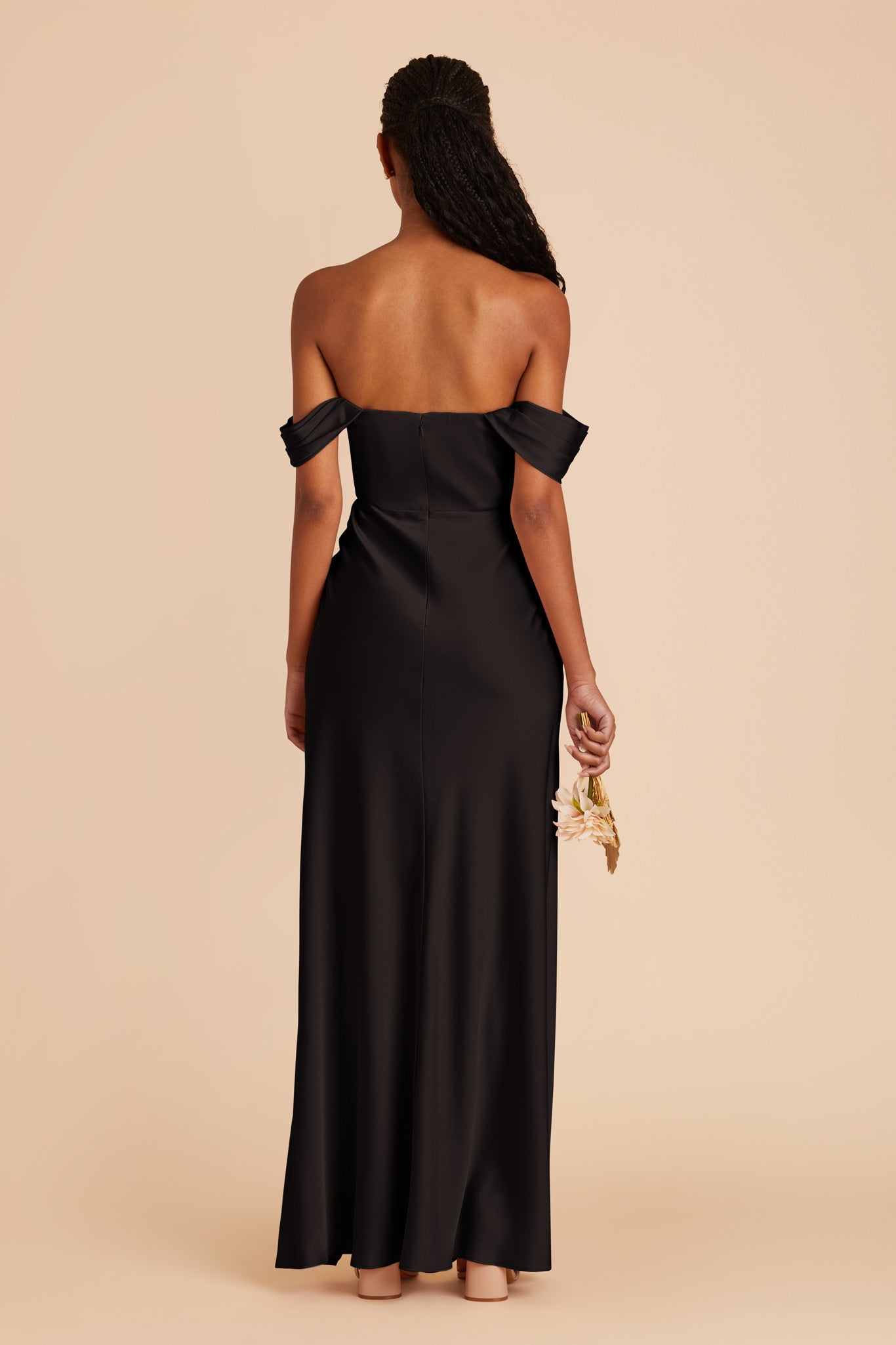 Black Mia Matte Satin Dress by Birdy Grey