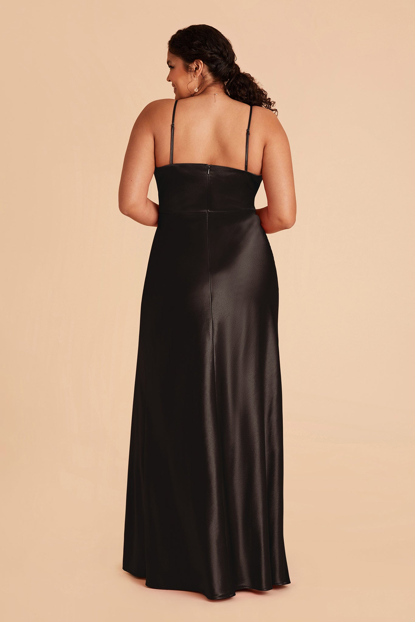 Black Mia Shiny Satin Convertible Dress by Birdy Grey