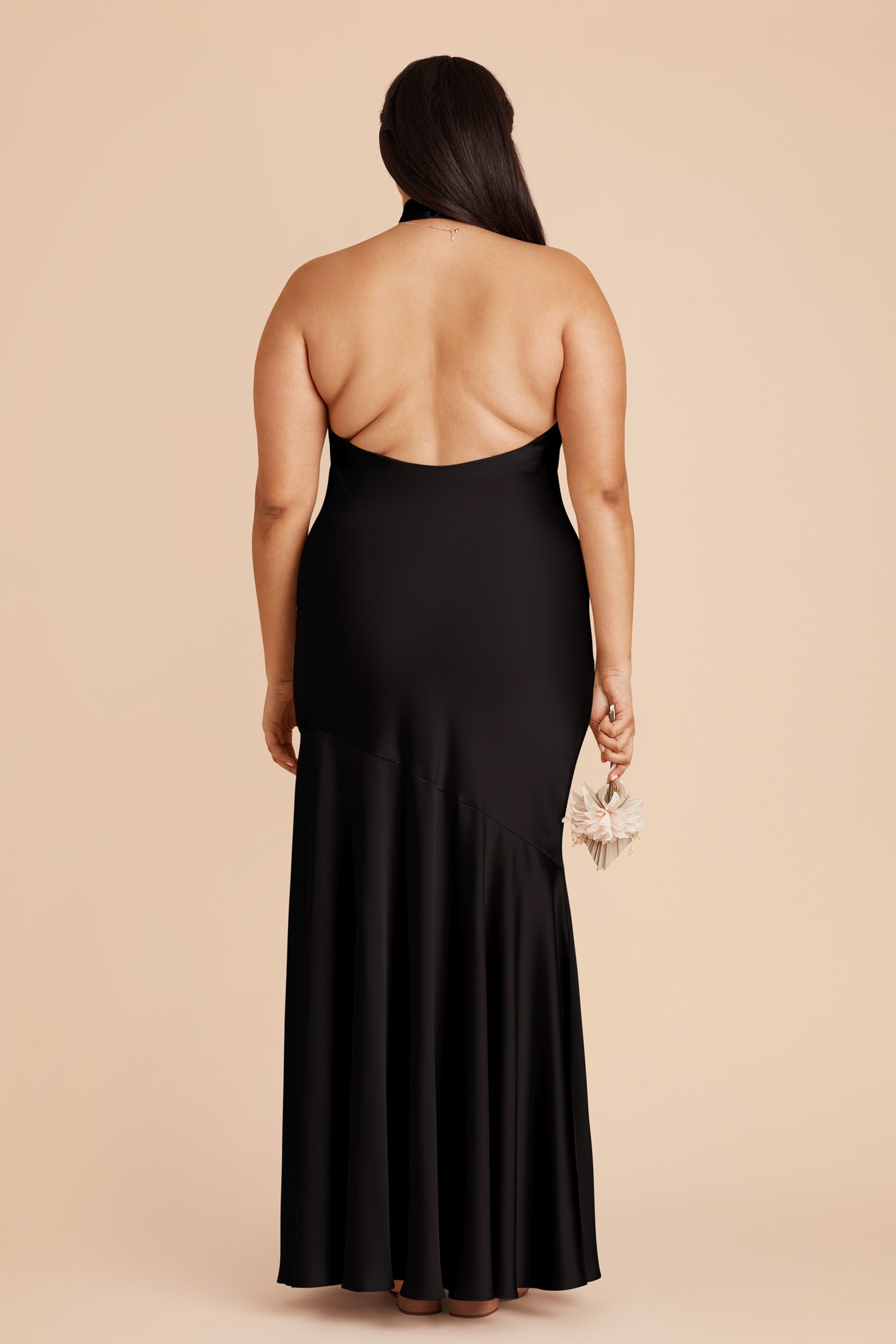 Black Stephanie Matte Satin Dress By Birdy Grey