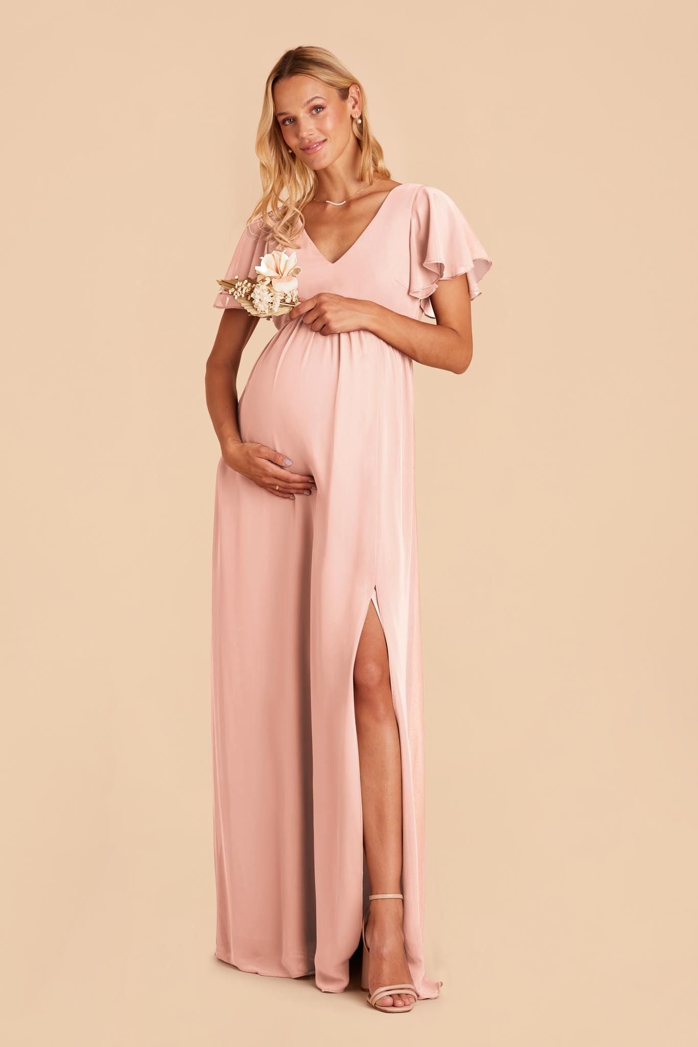 Hannah Empire Dress - Blush Pink