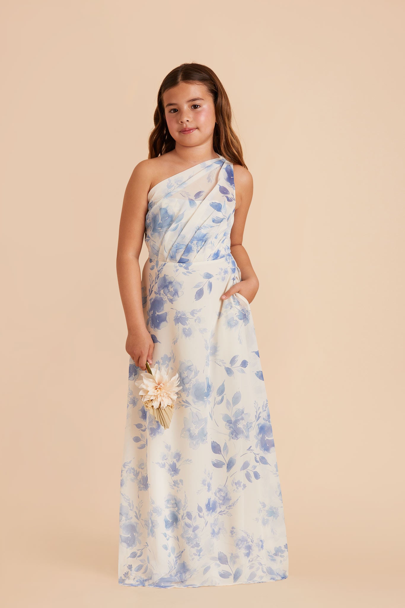 Blue Rococo Flora Kiara Junior Chiffon Dress by Birdy Grey