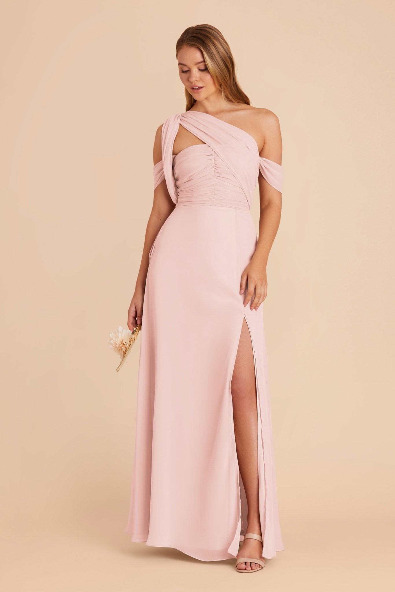 Blush Pink Cara Chiffon Dress by Birdy Grey