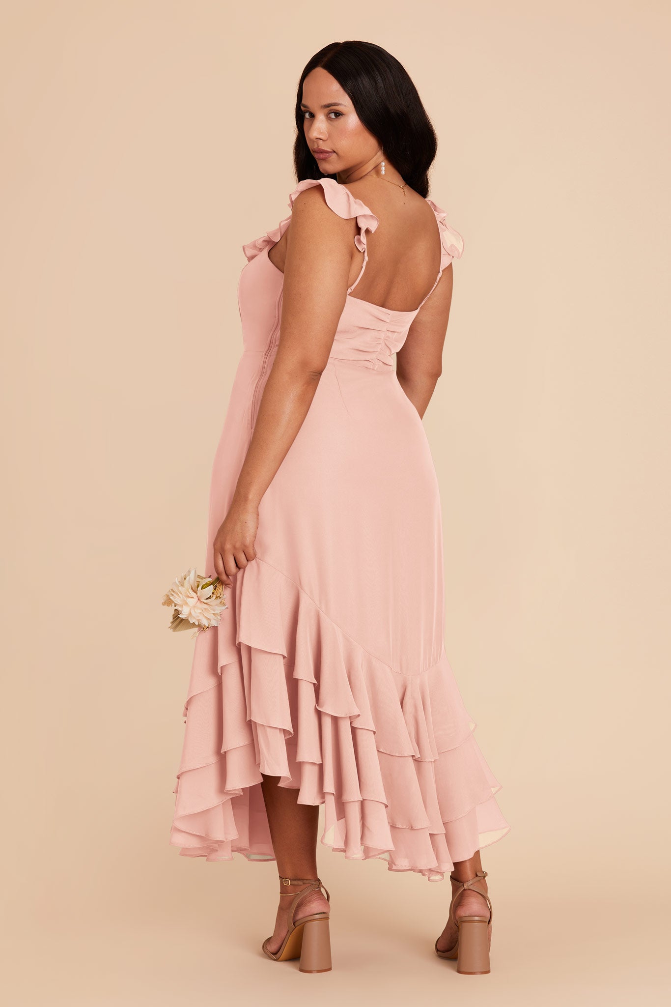 Blush Pink Ginny Chiffon Dress by Birdy Grey