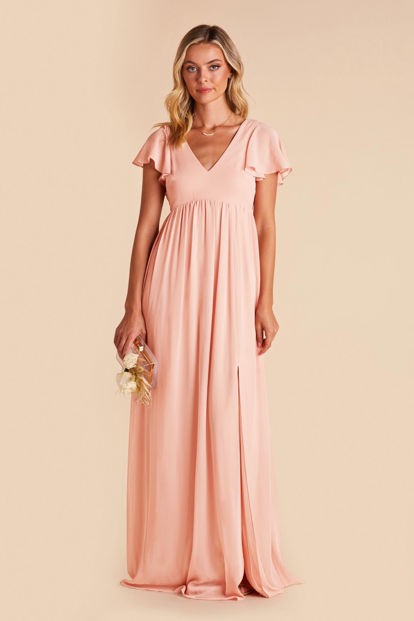Blush Pink Hannah Empire Dress by Birdy Grey