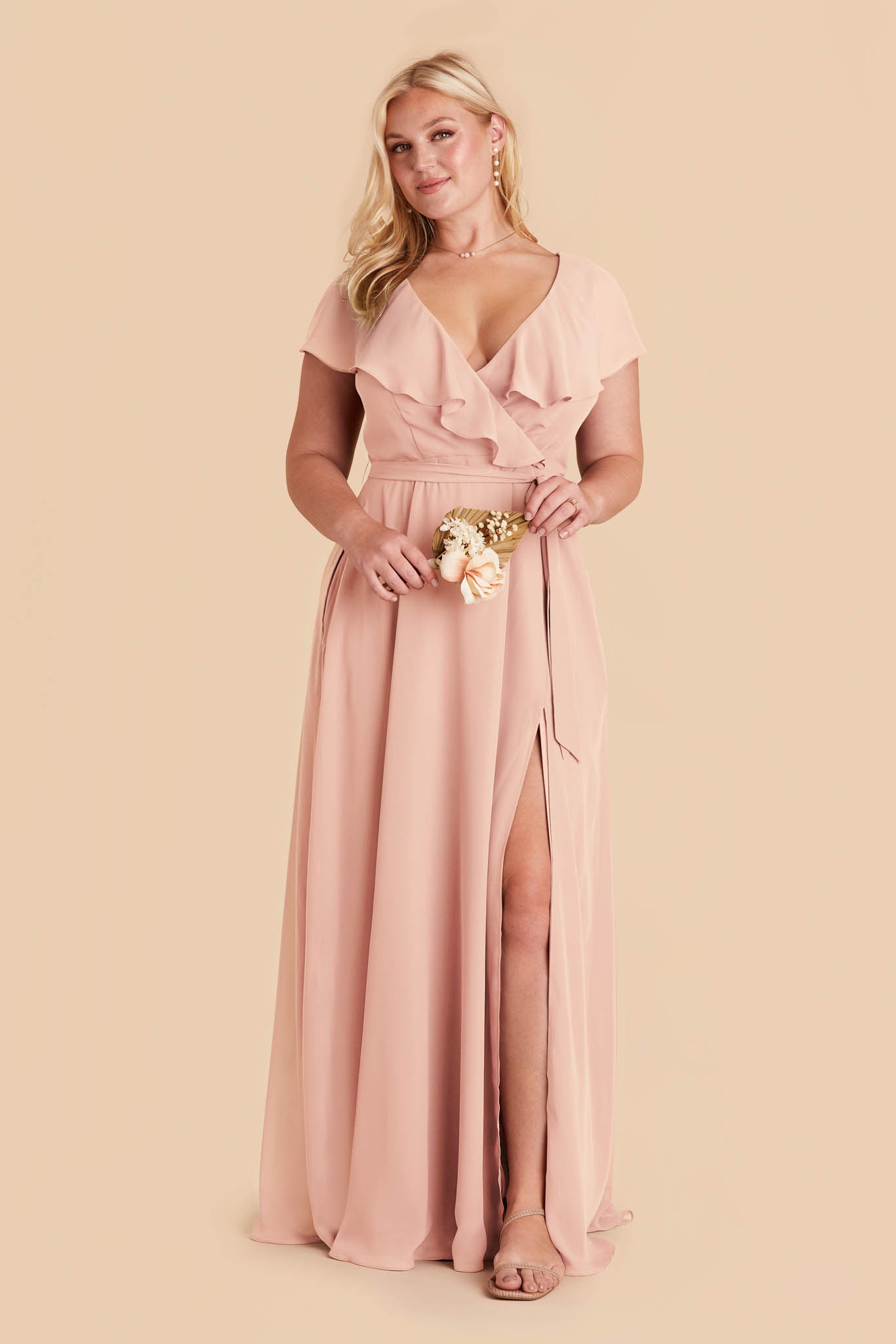 Jackson Chiffon Dress - Blush Pink