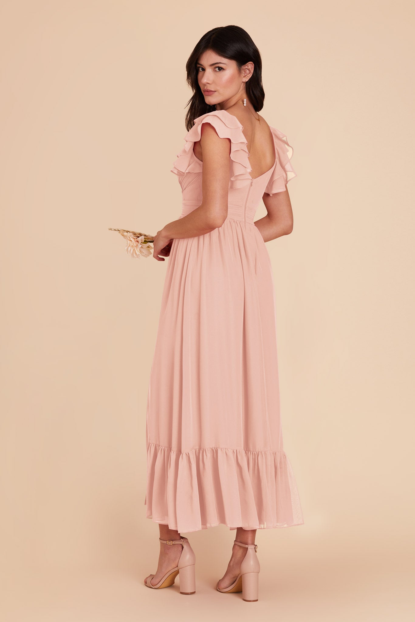 Blush Pink Michelle Chiffon Dress by Birdy Grey