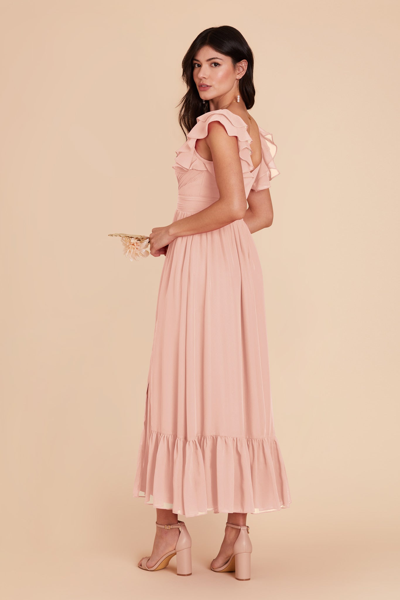 Blush Pink Michelle Chiffon Dress by Birdy Grey