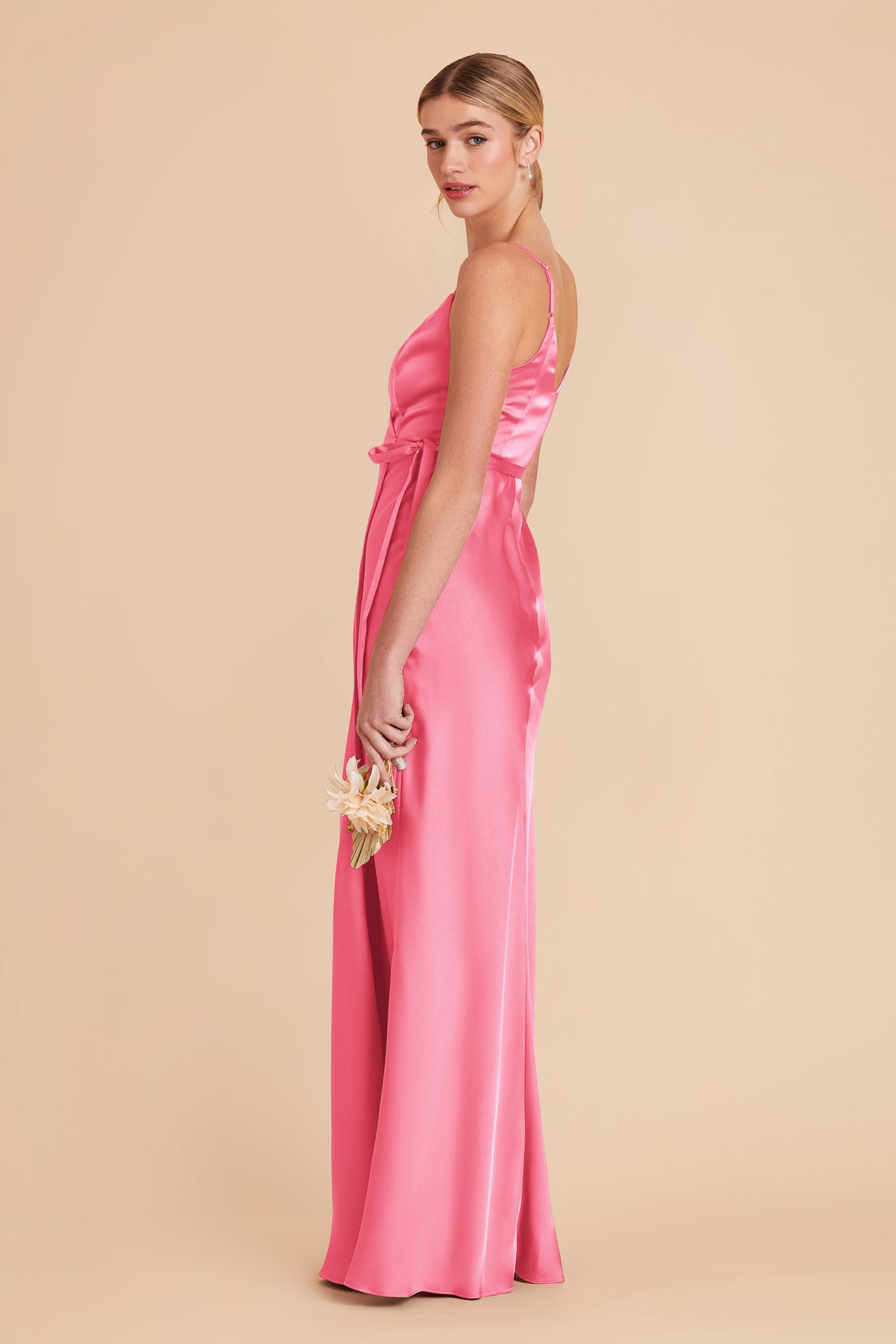  Bon Bon Pink Cindy Matte Satin Dress by Birdy Grey