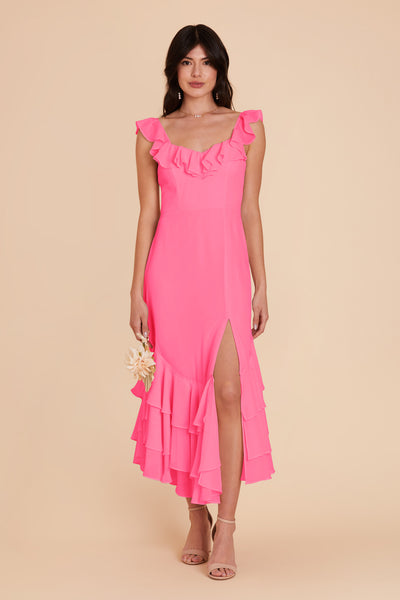 Bon Bon Pink Ginny Chiffon Dress by Birdy Grey