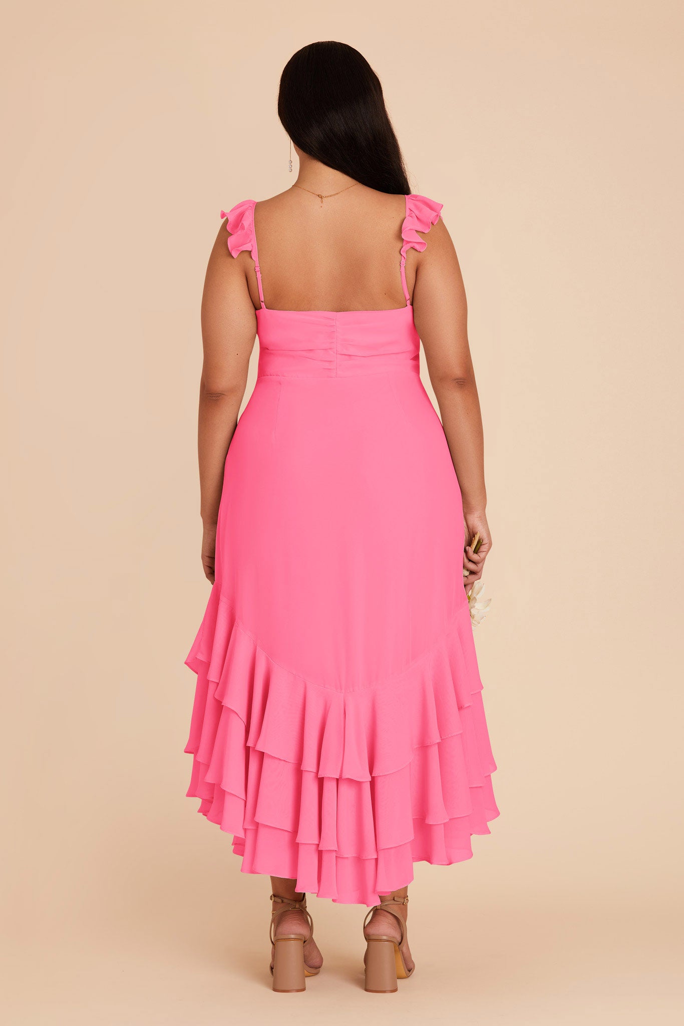 Bon Bon Pink Ginny Chiffon Dress by Birdy Grey