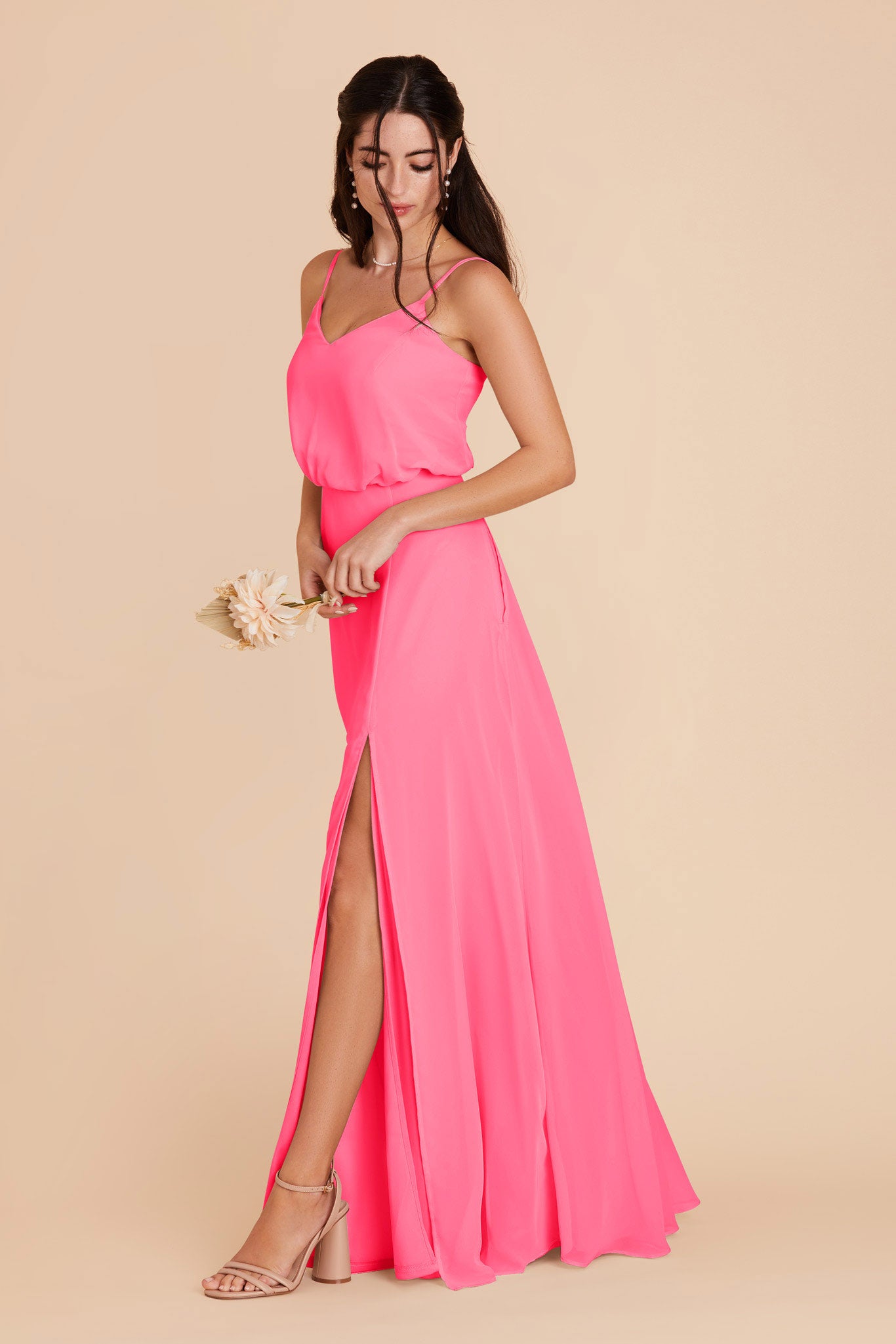 Bon Bon Pink Gwennie Chiffon Dress by Birdy Grey
