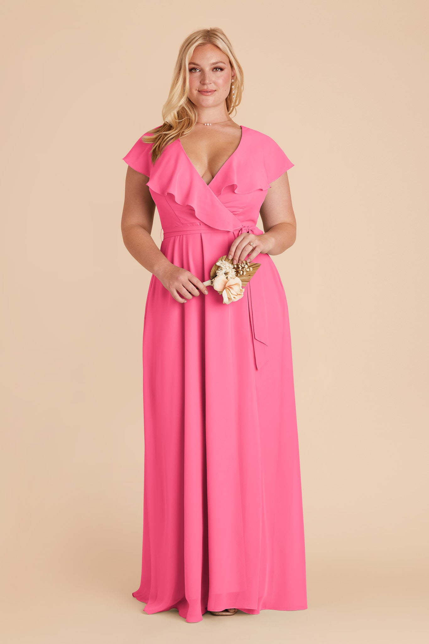 Bon Bon Pink Jackson Chiffon Dress by Birdy Grey