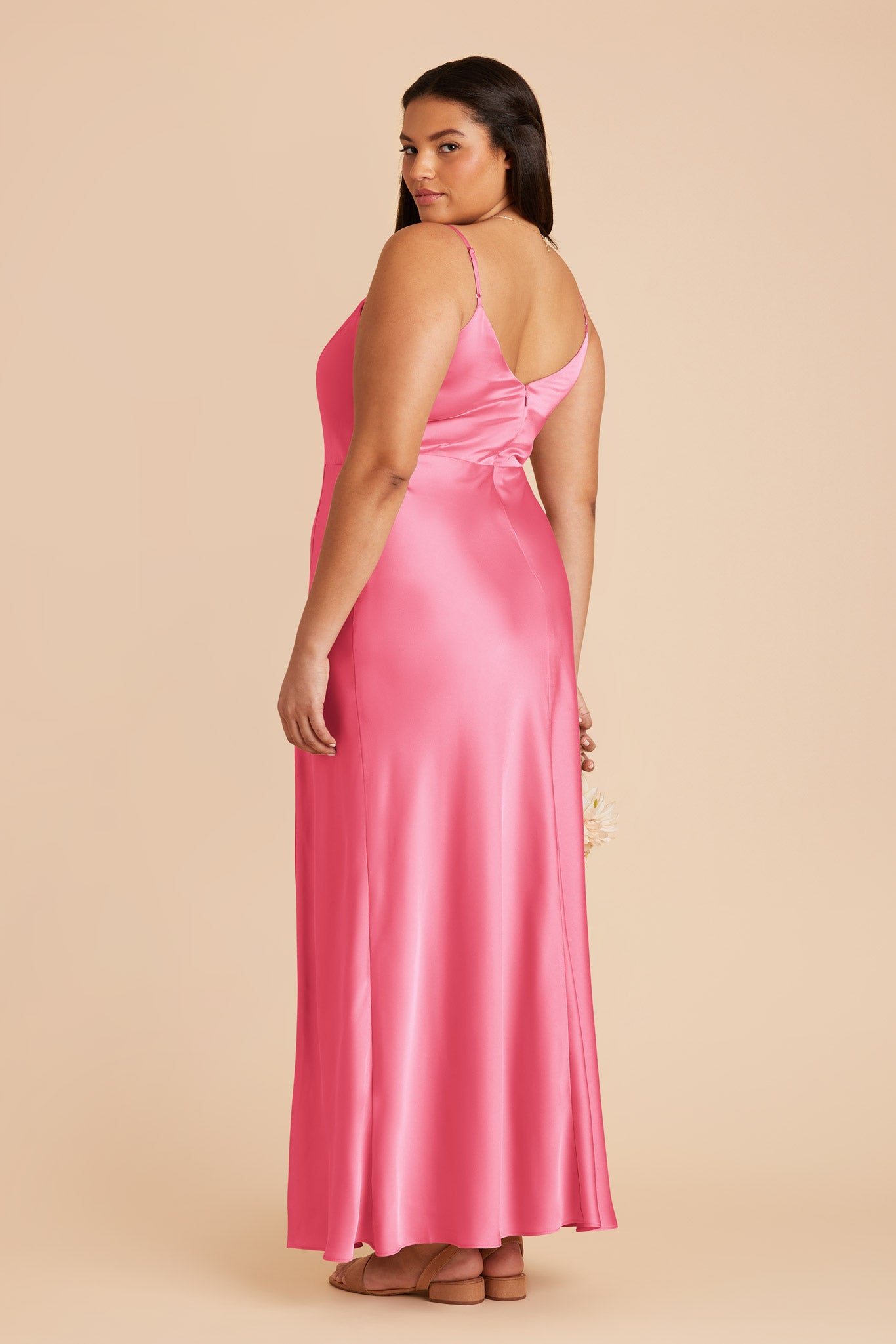 Bon Bon Pink Jay Matte Satin Dress by Birdy Grey
