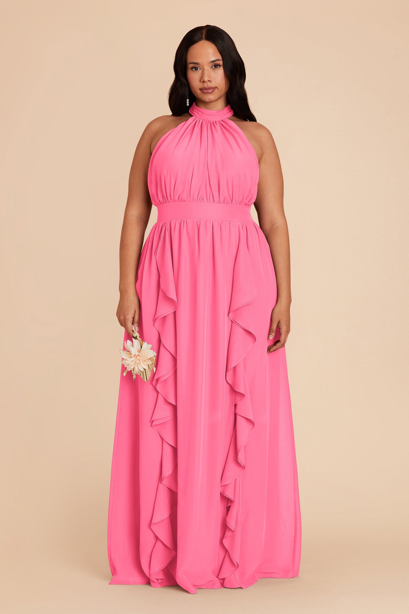Bon Bon Pink Joyce Chiffon Dress by Birdy Grey