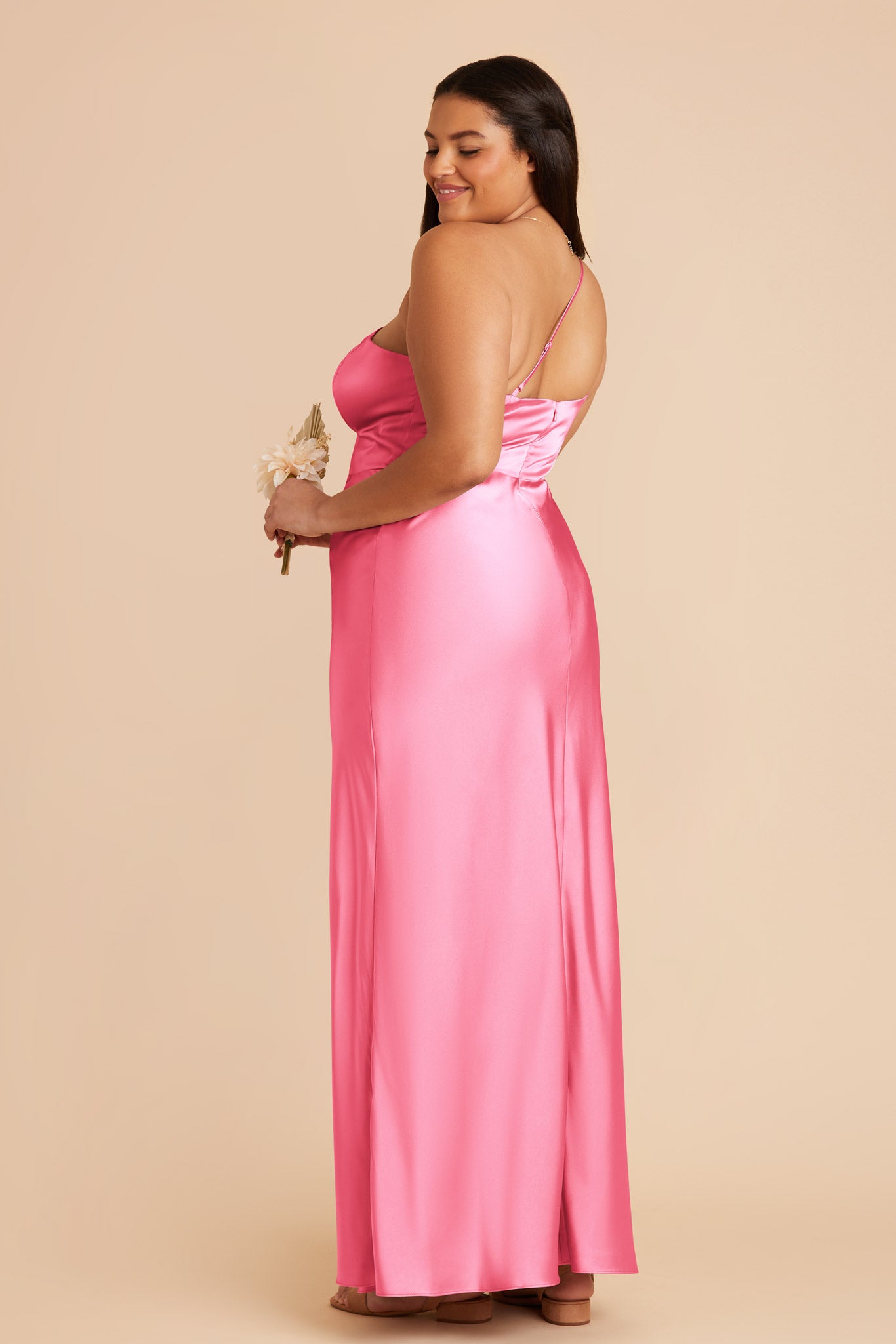 Bon Bon Pink Kensie Matte Satin Dress by Birdy Grey