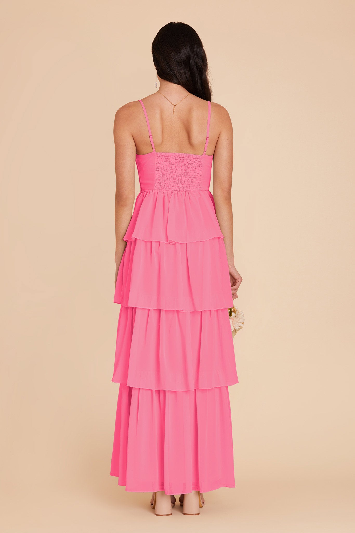 Bon Bon Pink Lola Chiffon Dress by Birdy Grey