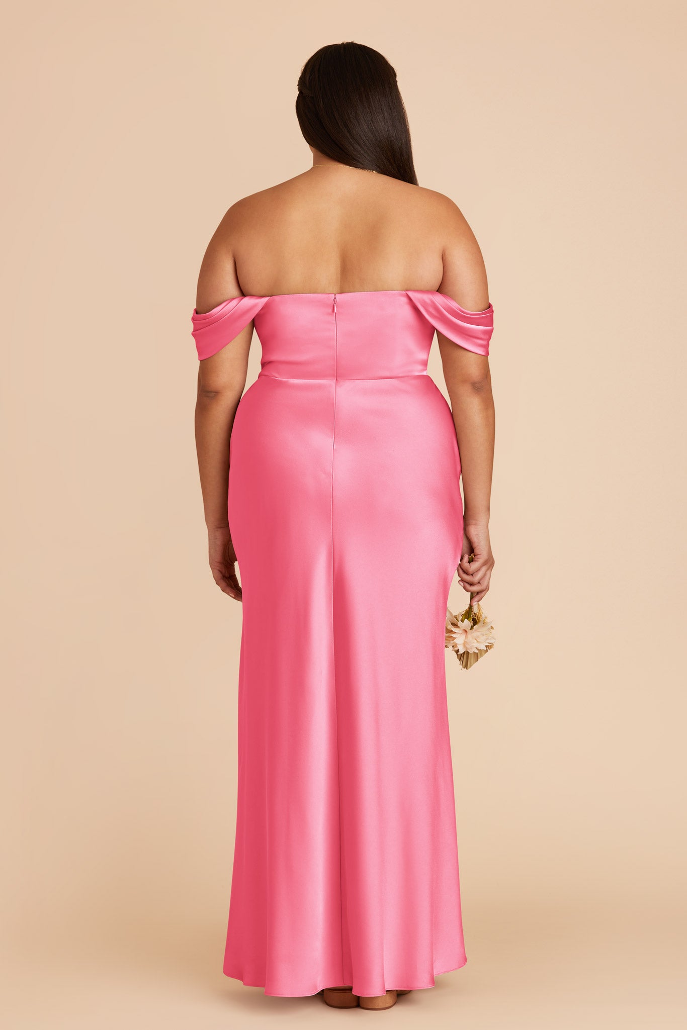 Bon Bon Pink Mia Matte Satin Dress by Birdy Grey