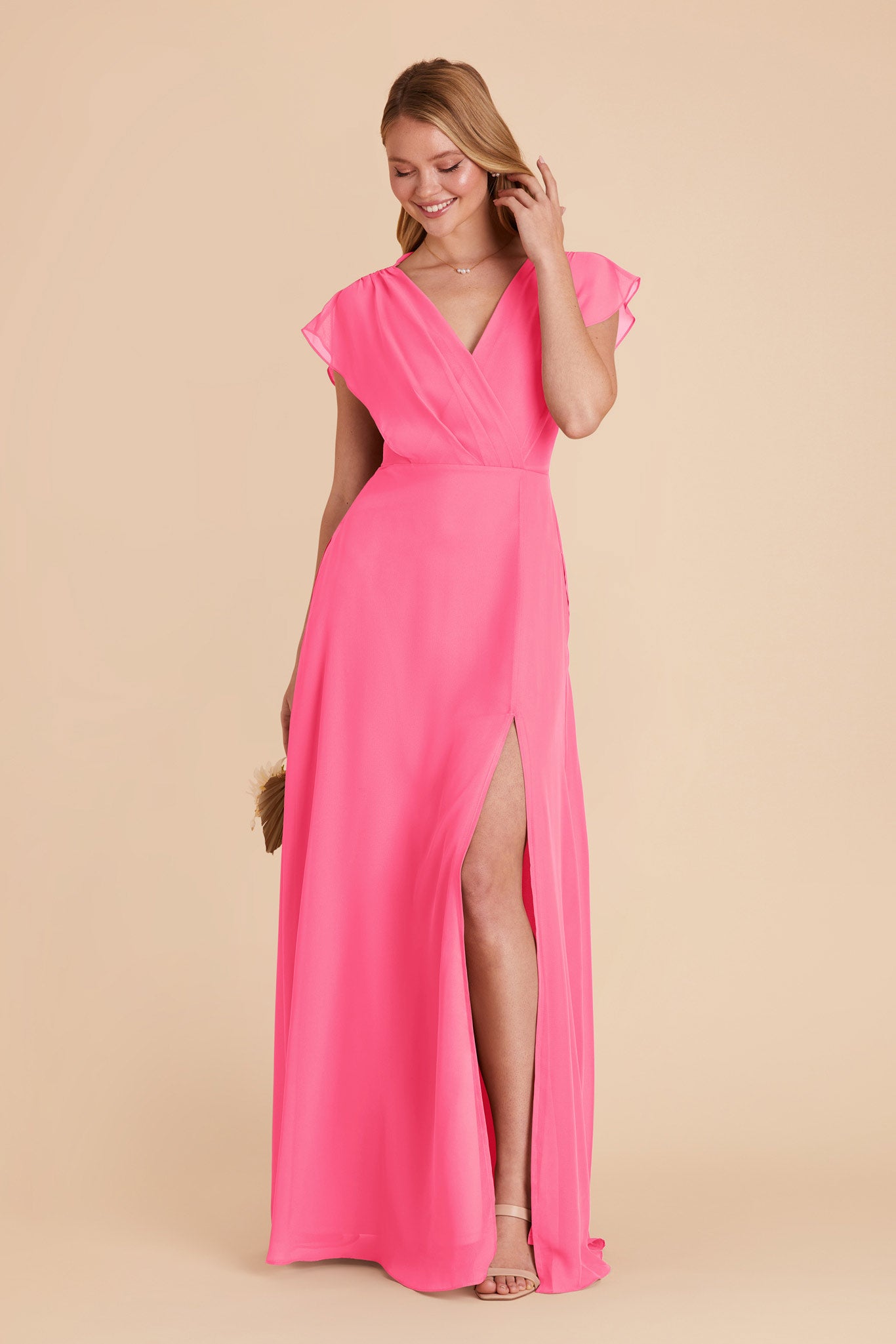Bon Bon Pink Violet Chiffon Dress by Birdy Grey