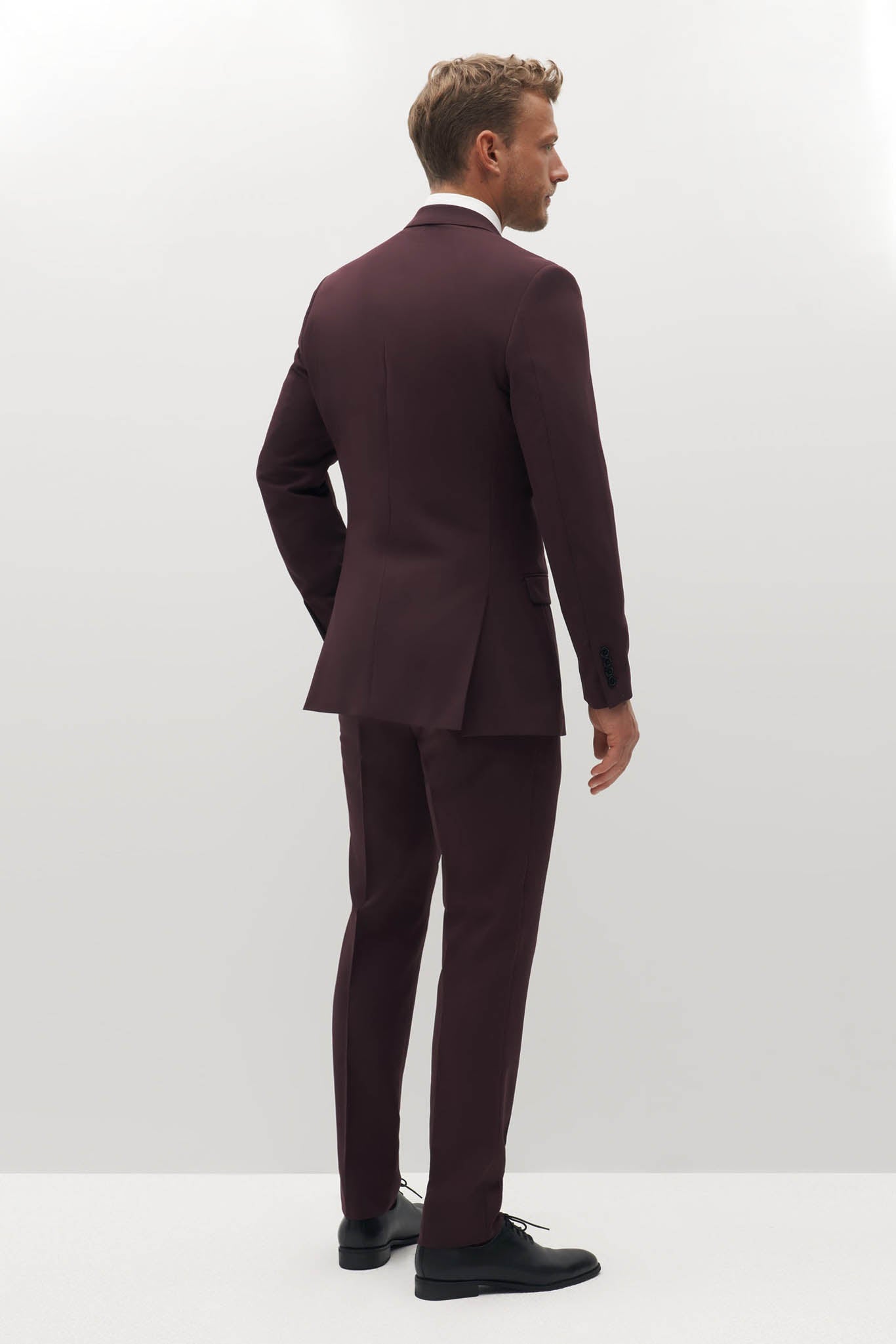 Burgundy Groomsman Suit by SuitShop