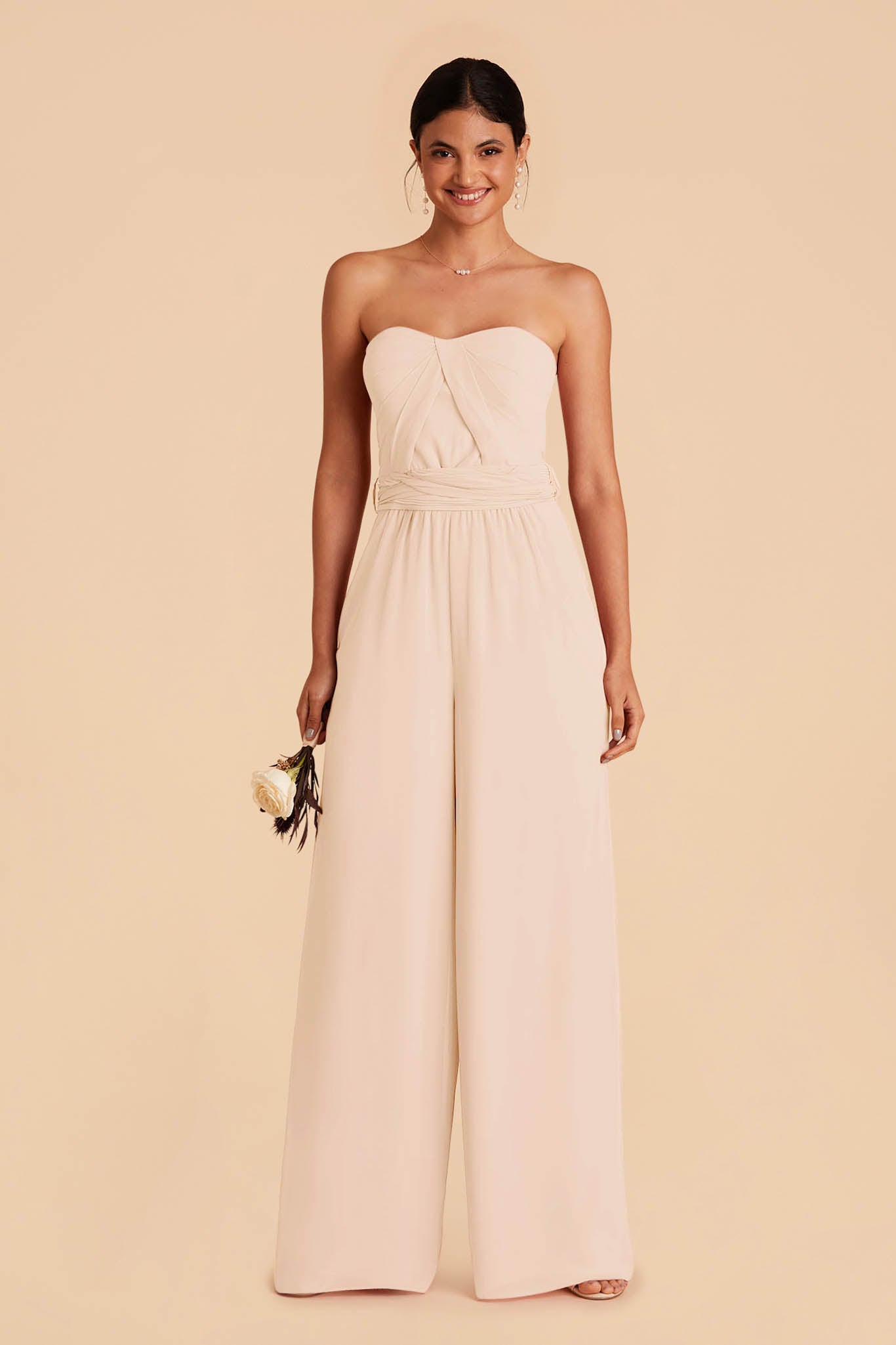 Champagne Gigi Convertible Jumpsuit by Birdy Grey
