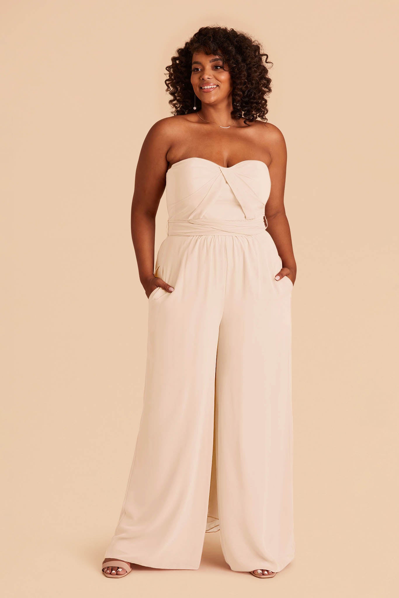 Champagne Gigi Convertible Jumpsuit by Birdy Grey