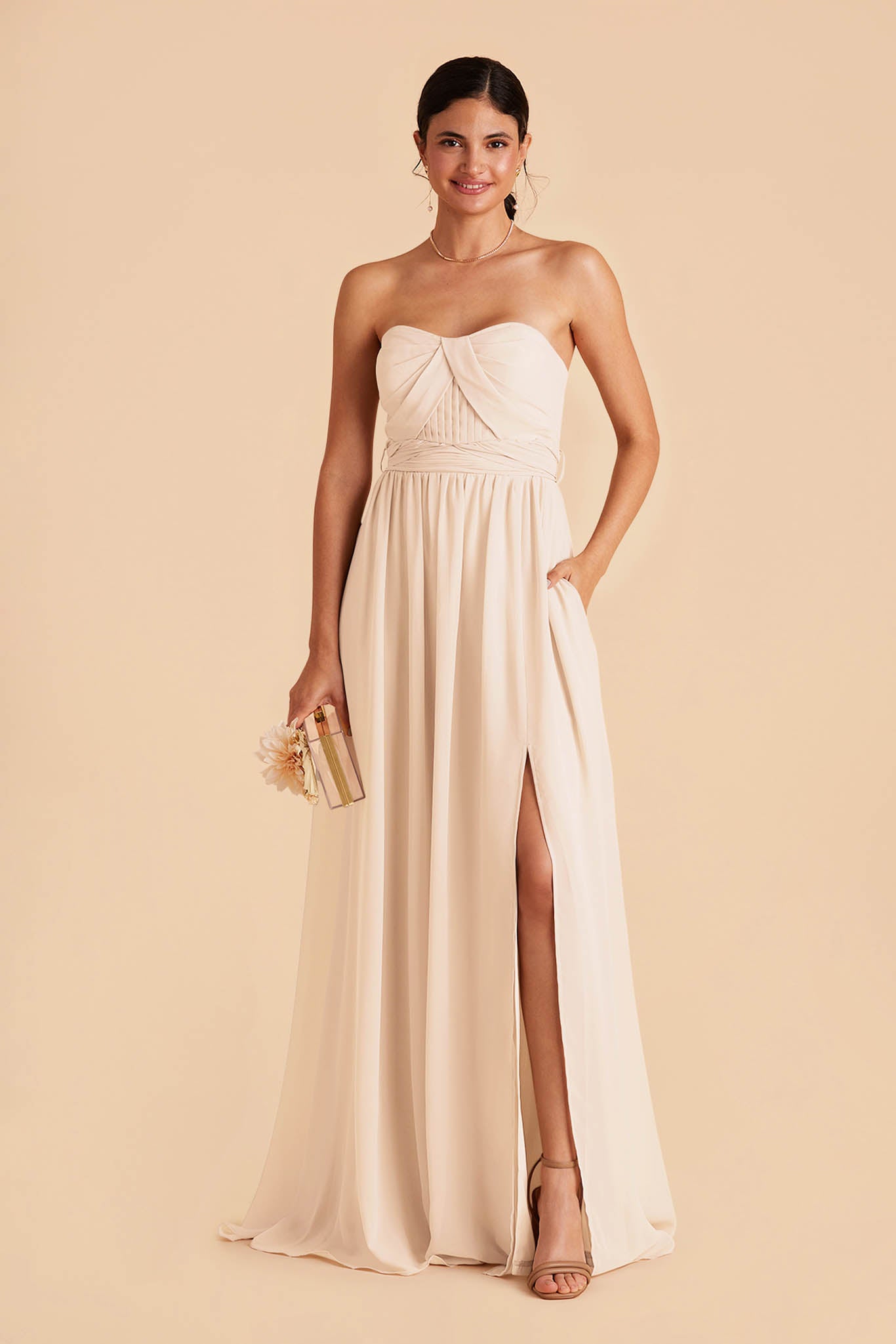 Champagne Grace Convertible Dress by Birdy Grey
