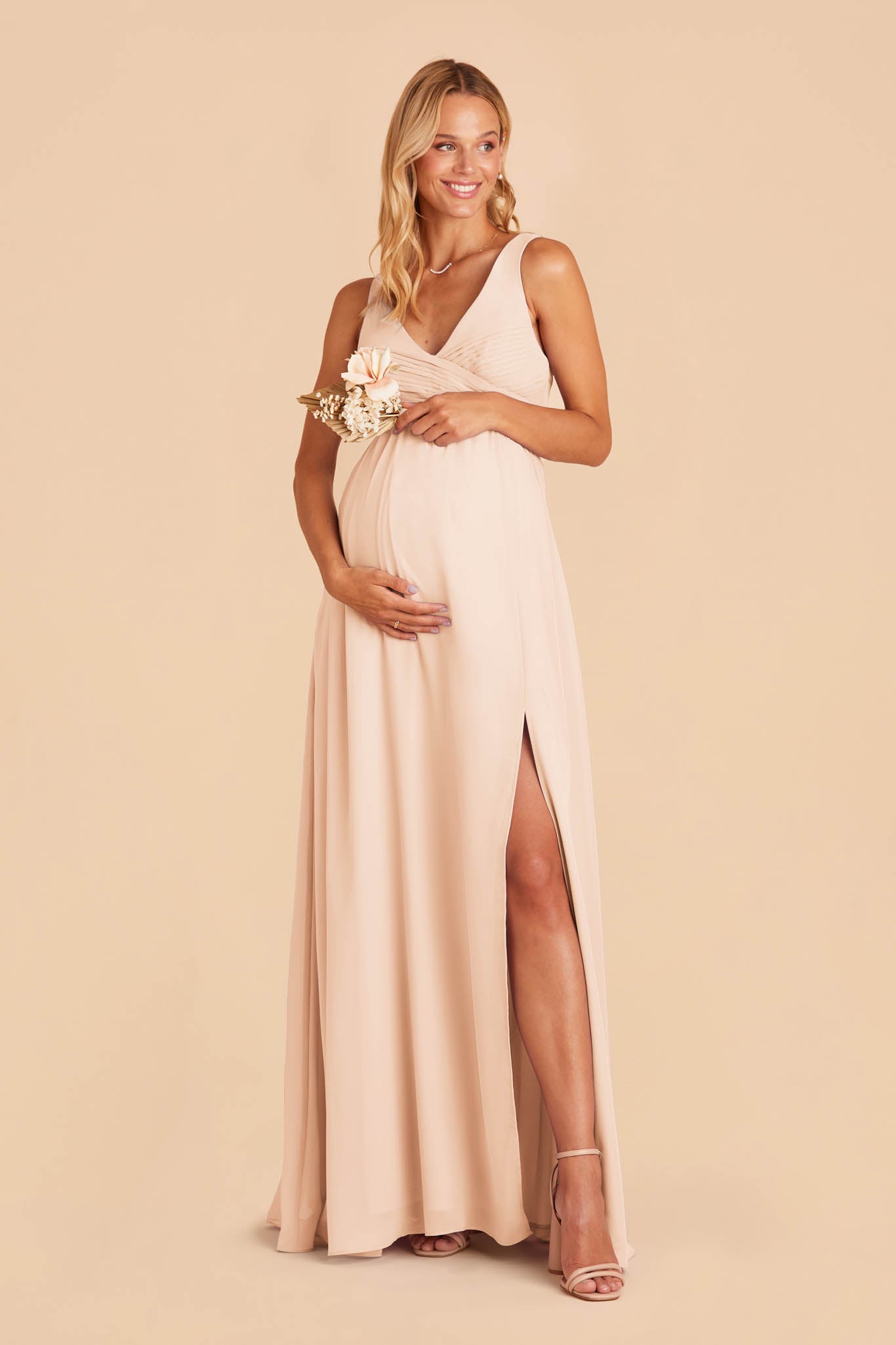 Champagne Laurie Empire Dress by Birdy Grey