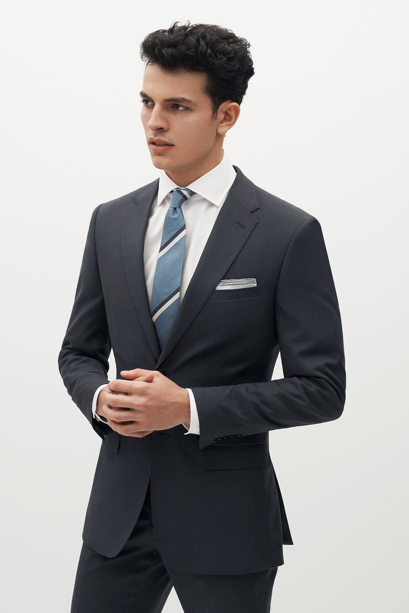 Men's Charcoal Grey 3 Piece Tweed Herringbone Suit - STZ11: Buy Online -  Happy Gentleman United States