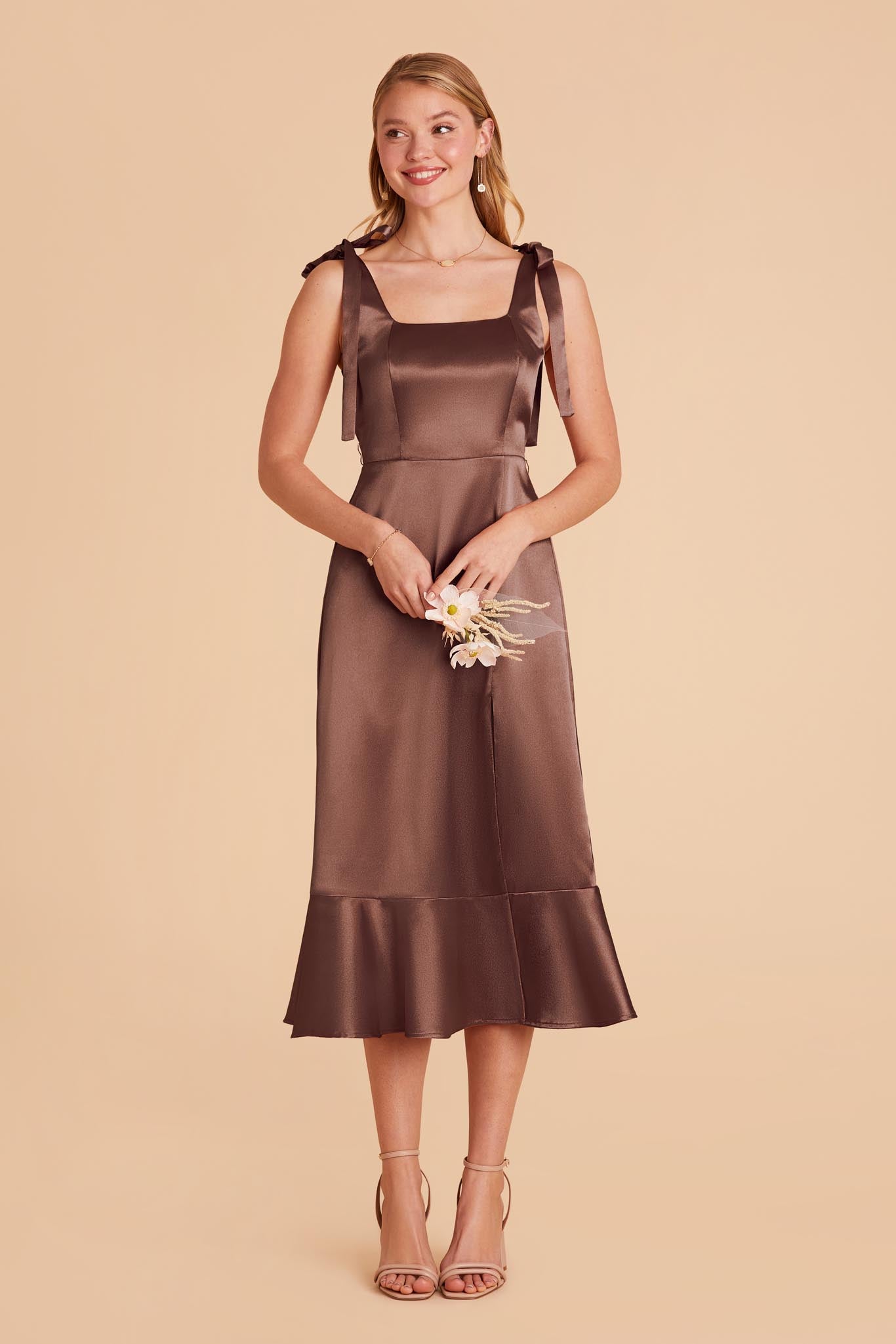 Chocolate Brown Eugenia Convertible Midi Dress by Birdy Grey