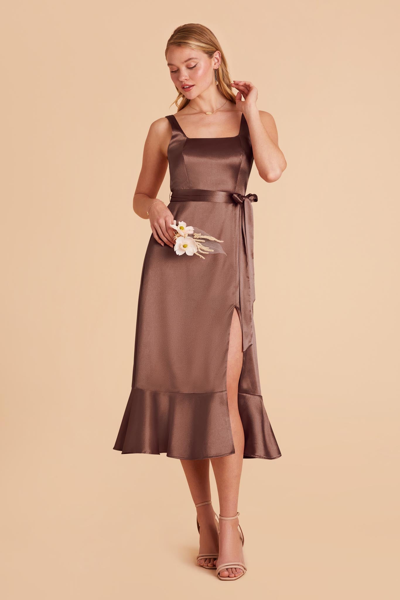 Chocolate Brown Eugenia Convertible Midi Dress by Birdy Grey