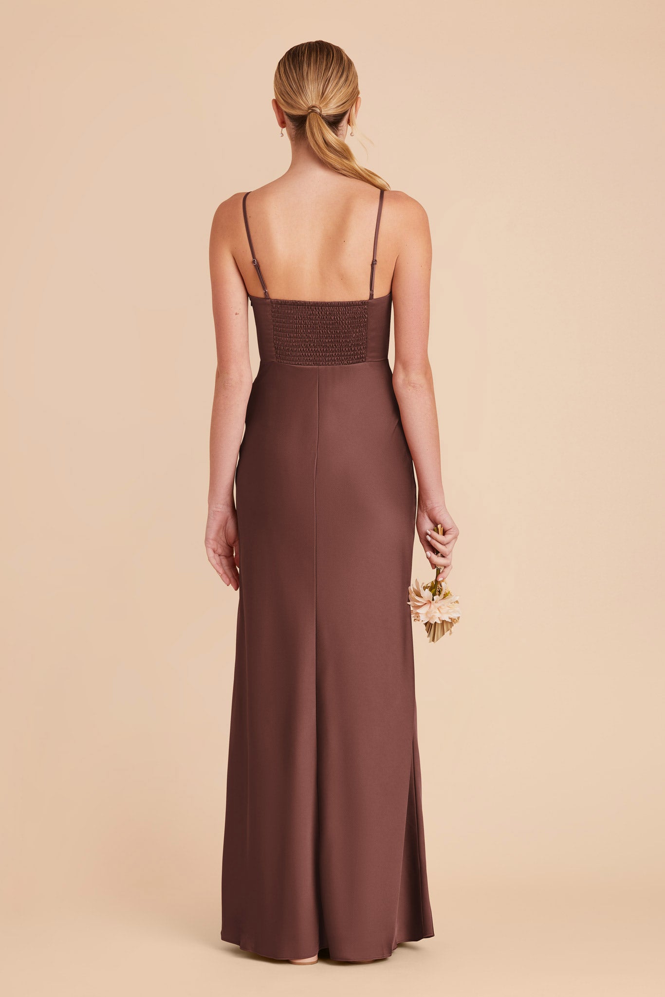 Chocolate Brown Jessica Matte Satin Dress by Birdy Grey