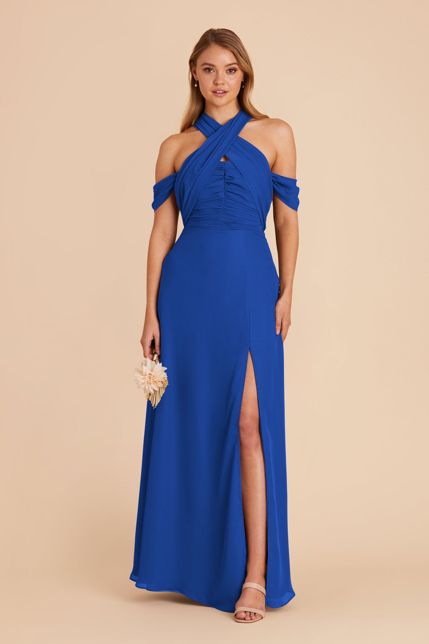 Cobalt Blue Cara Chiffon Dress by Birdy Grey
