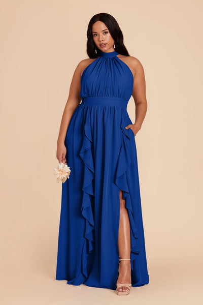 Cobalt Blue Joyce Chiffon Dress by Birdy Grey