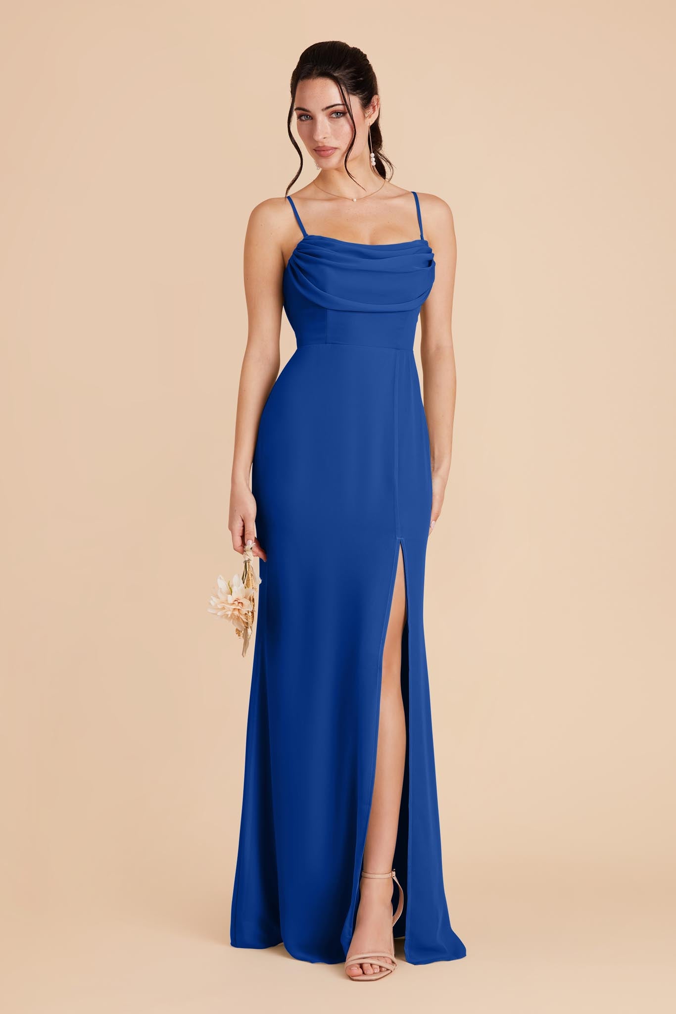 Mira Cobalt Blue Chiffon Bridesmaid Dress | Birdy Grey