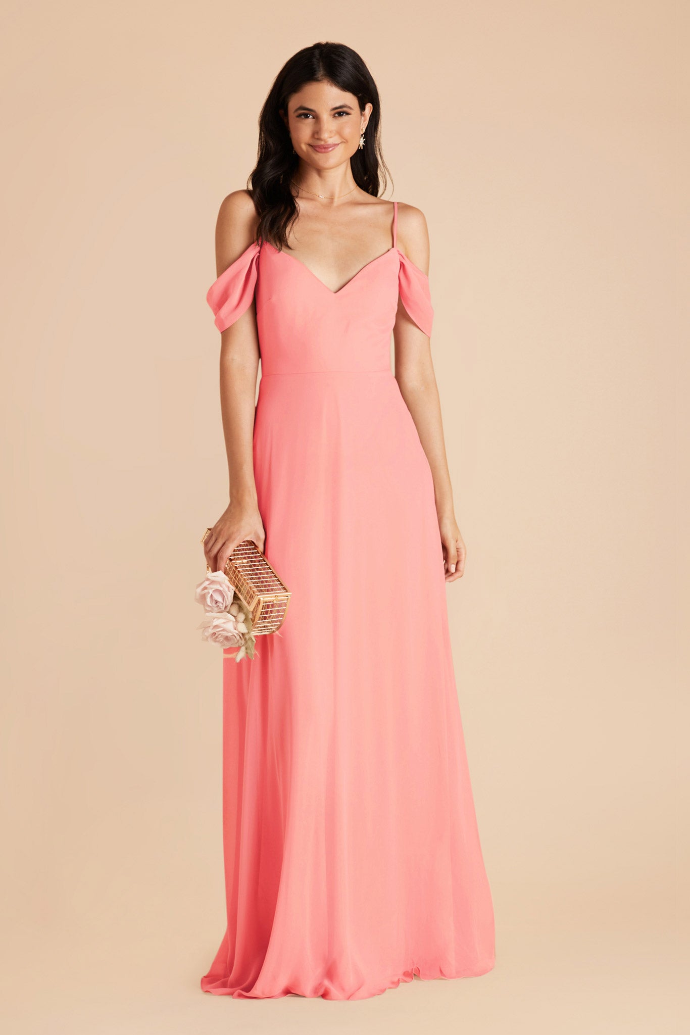 Coral Pink Devin Convertible Dress by Birdy Grey