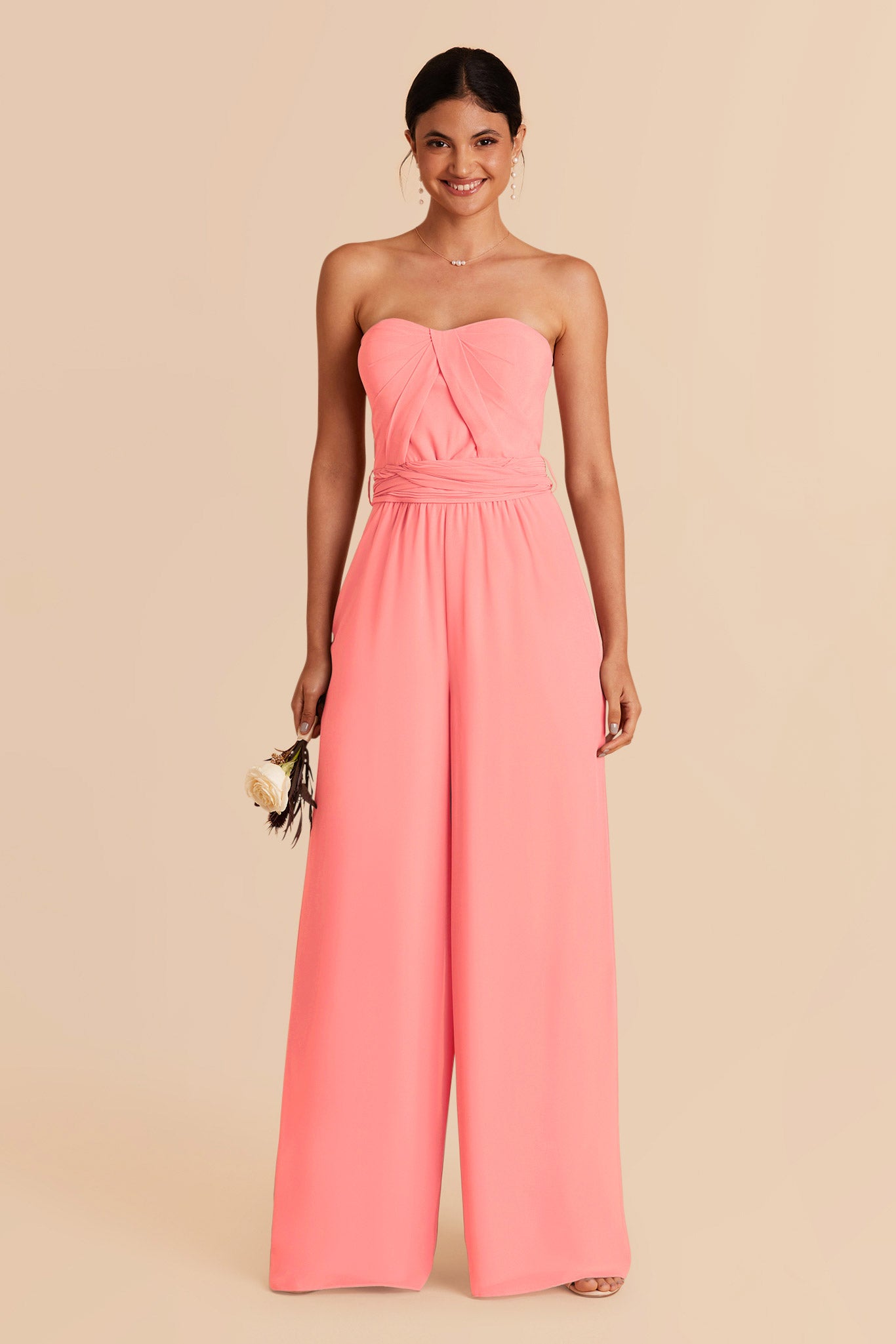 Coral Pink Gigi Convertible Jumpsuit by Birdy Grey