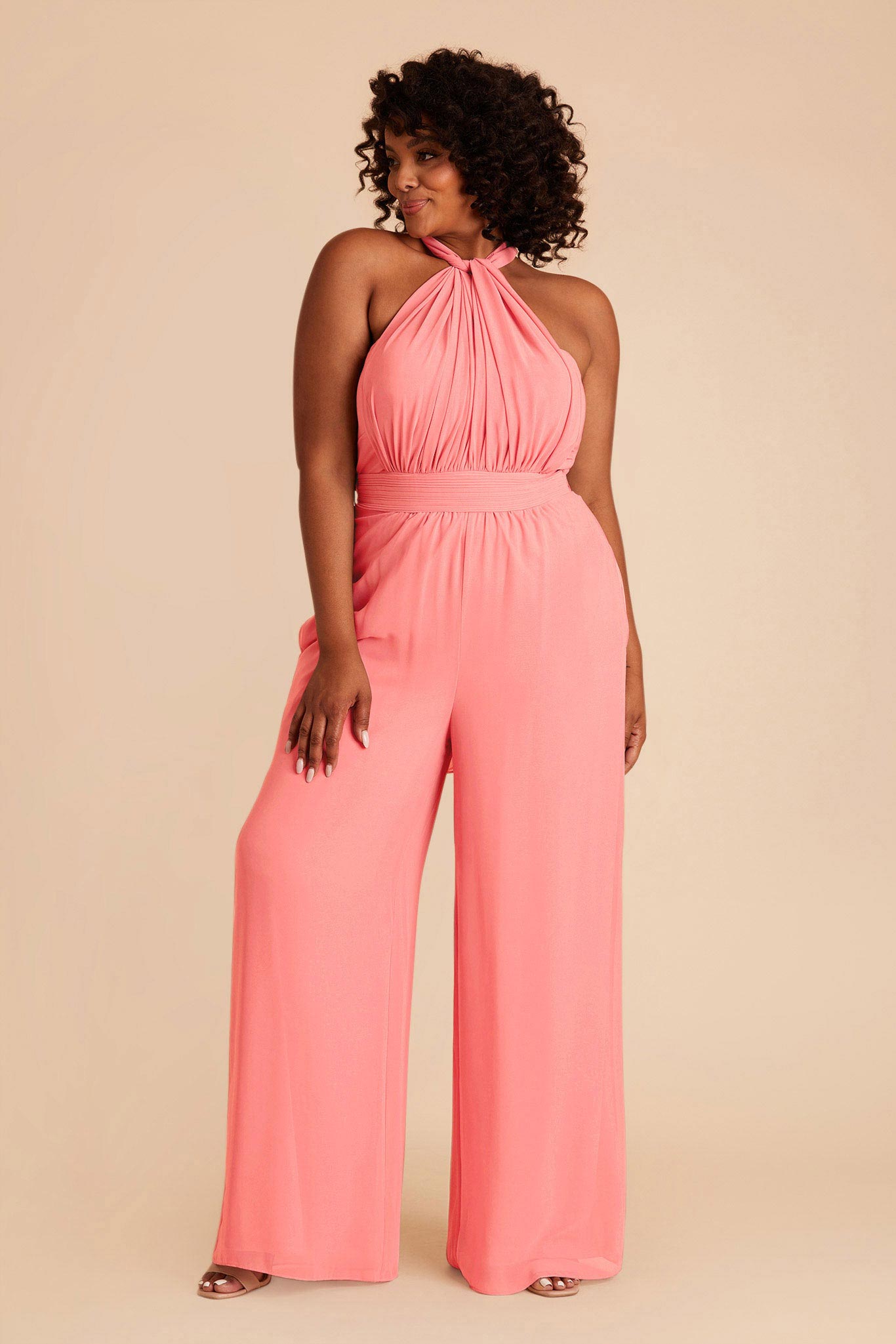 Coral Pink Gigi Convertible Jumpsuit by Birdy Grey