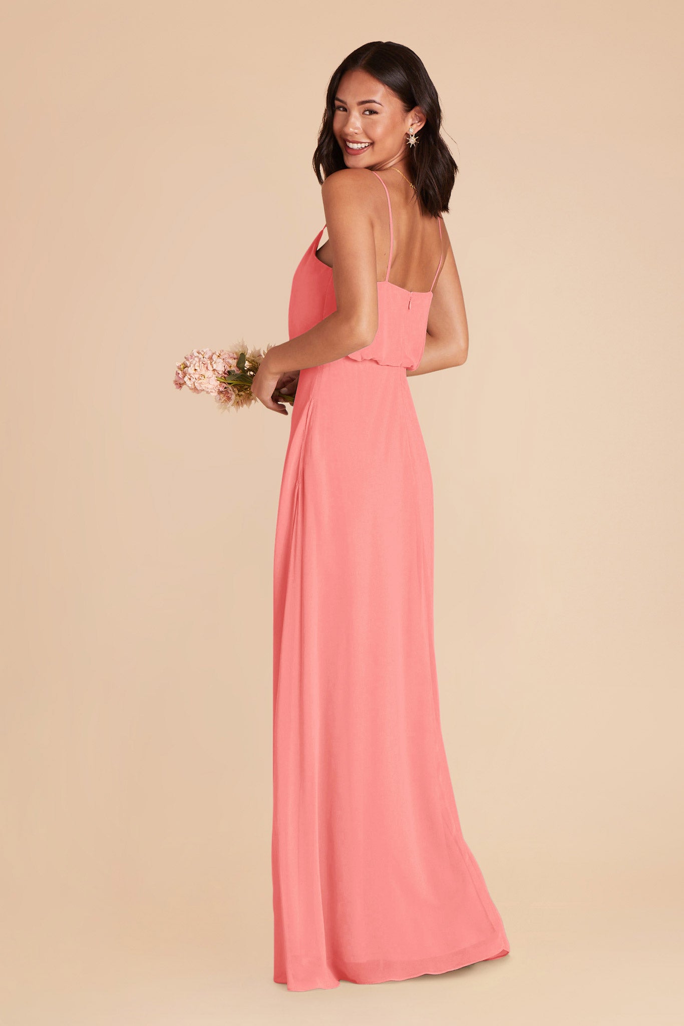 Coral Pink Gwennie Dress by Birdy Grey
