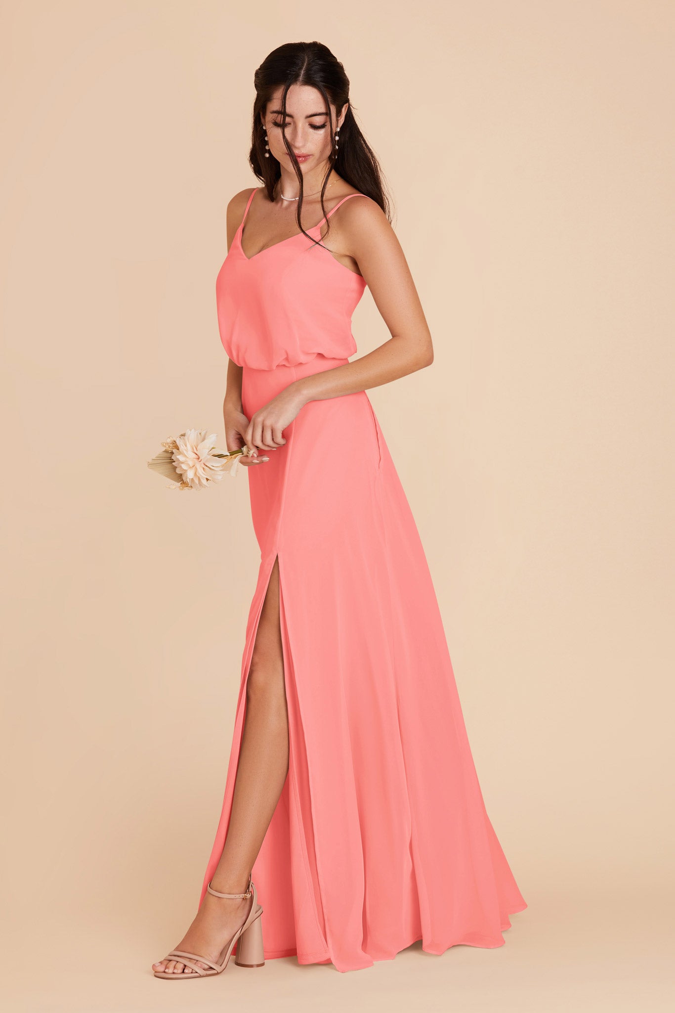 Coral Pink Gwennie Dress by Birdy Grey
