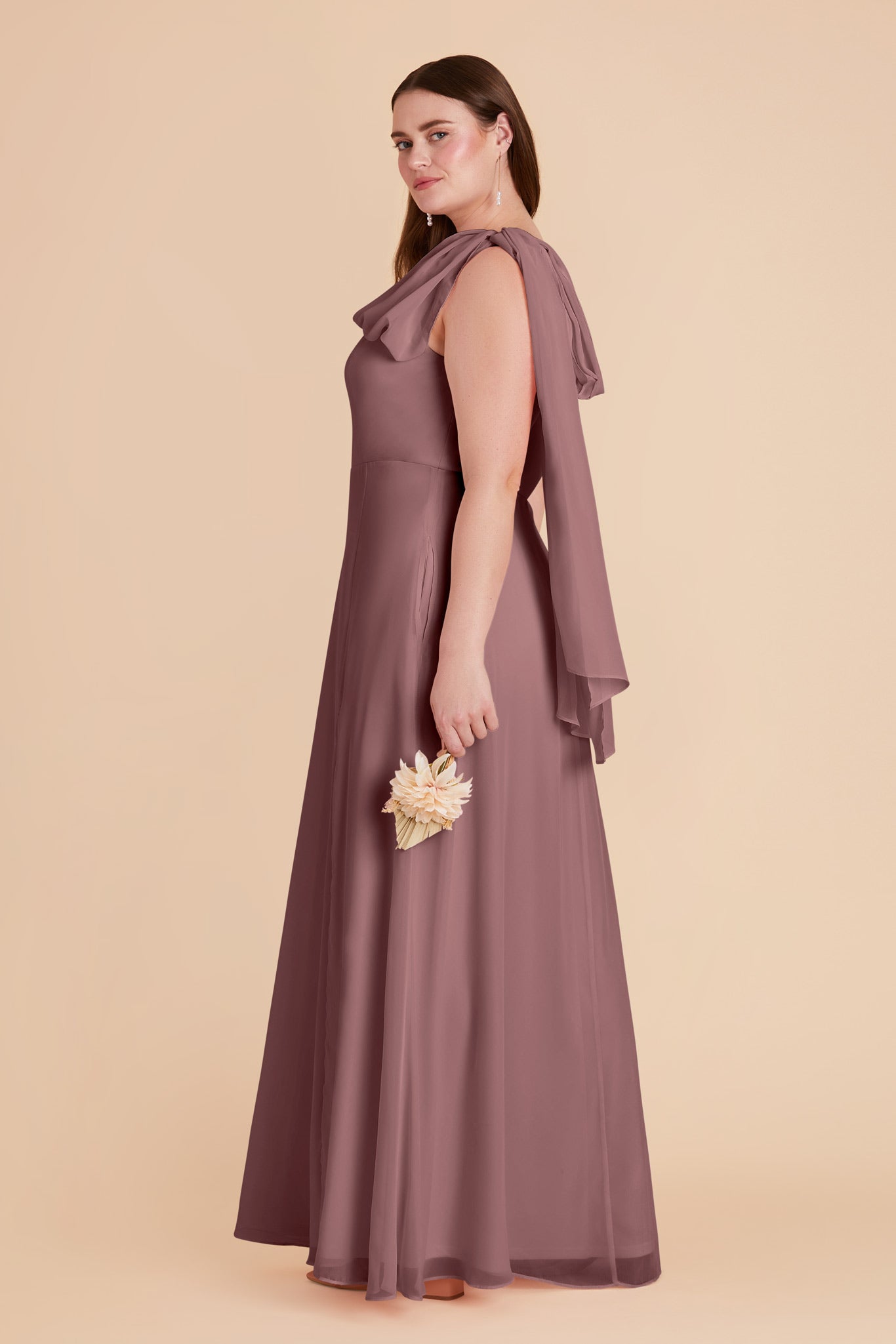 Dark Mauve Melissa Chiffon Dress by Birdy Grey