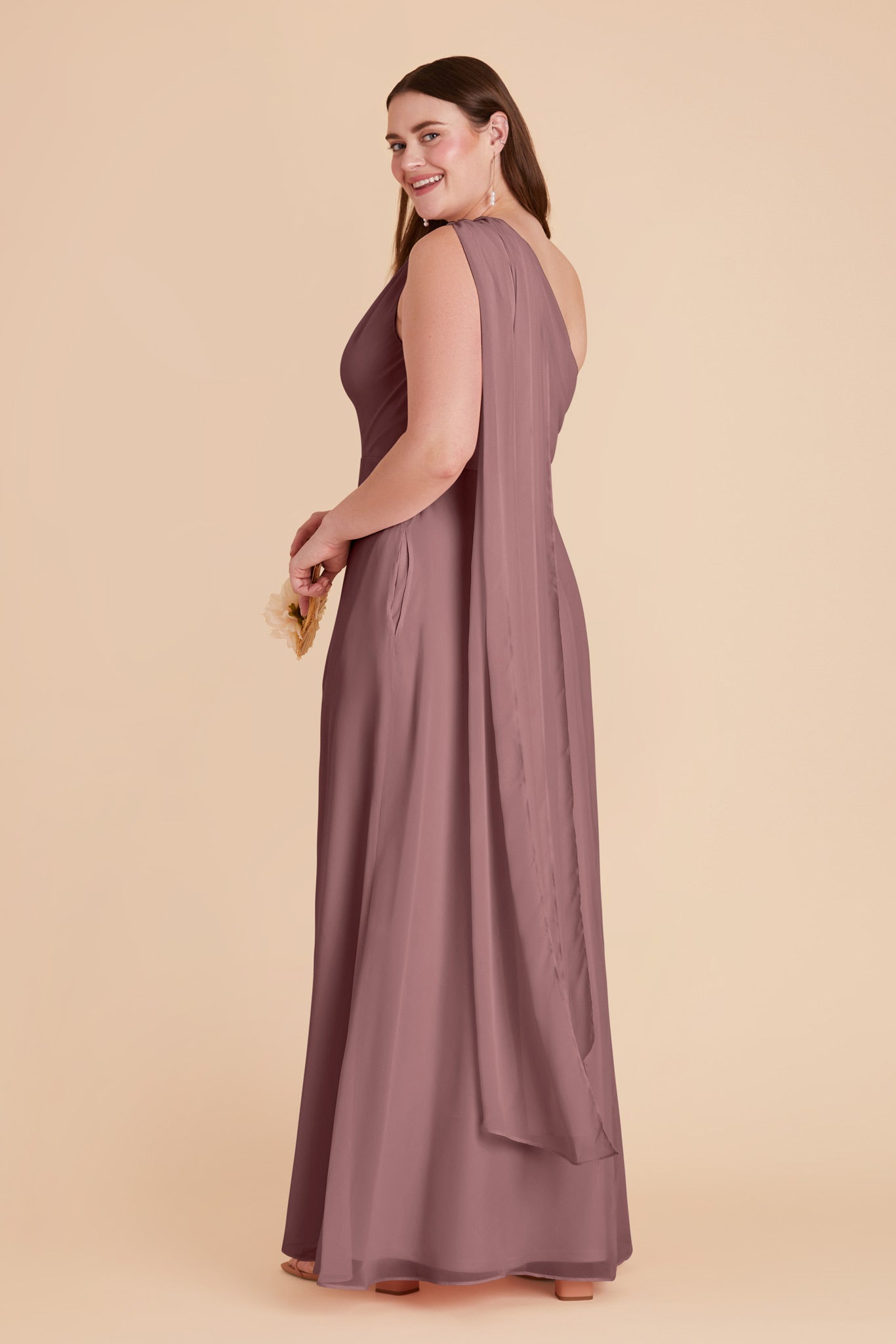 Dark Mauve Melissa Chiffon Dress by Birdy Grey