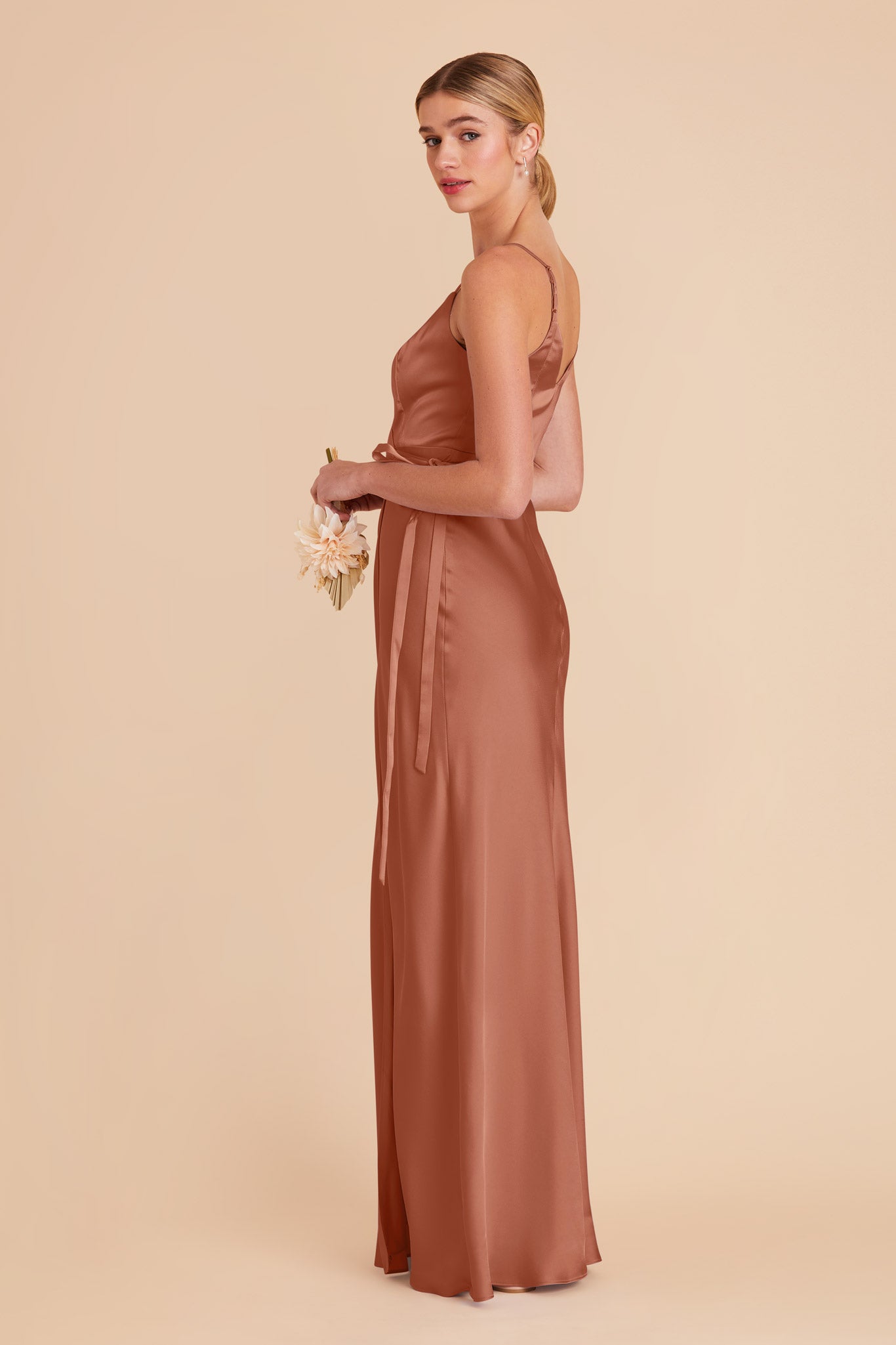 Desert Rose Cindy Matte Satin Dress by Birdy Grey