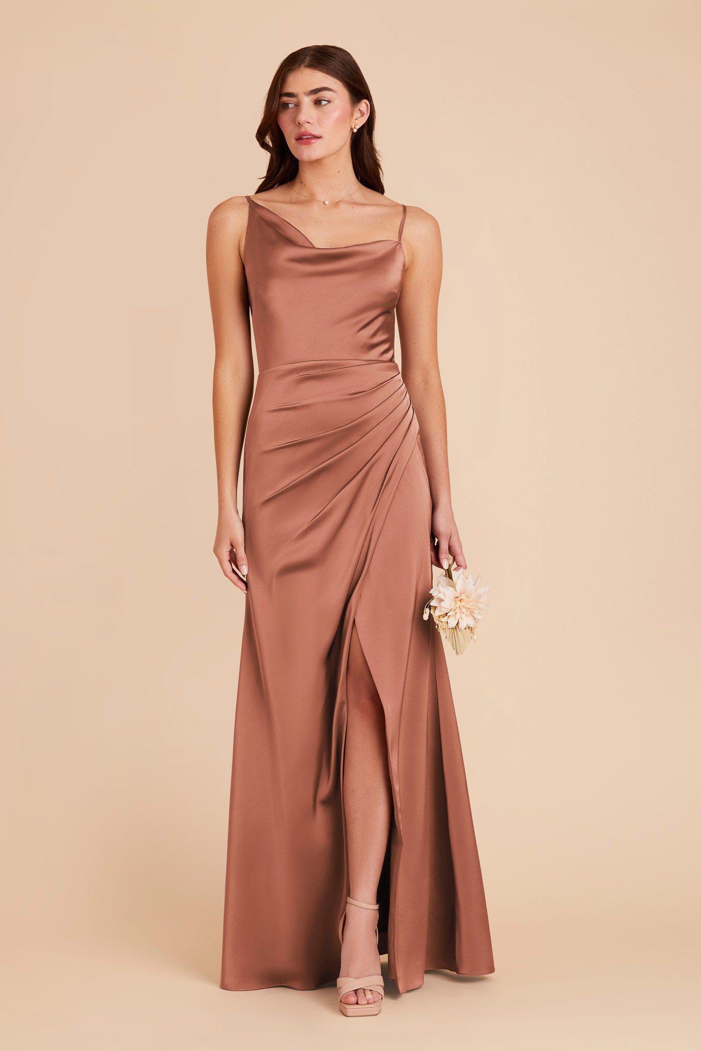 Desert Rose Jennifer Matte Satin Dress by Birdy Grey