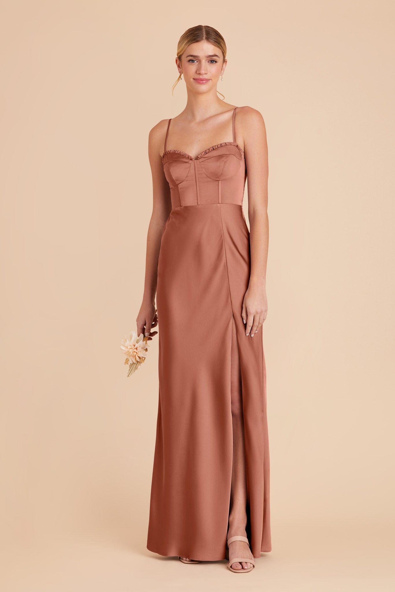 Desert Rose Jessica Matte Satin Dress by Birdy Grey