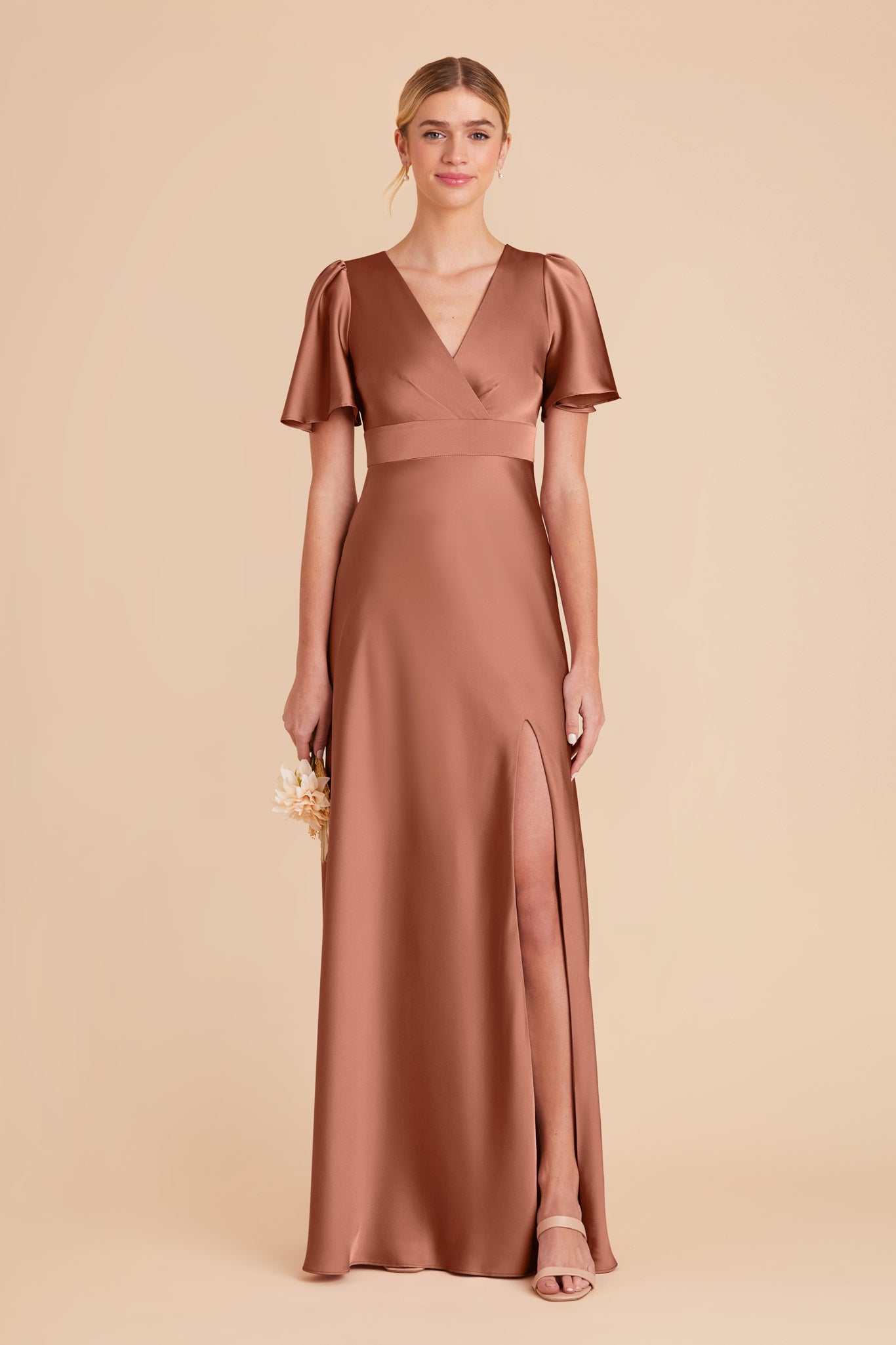 Desert Rose Marni Matte Satin Dress by Birdy Grey