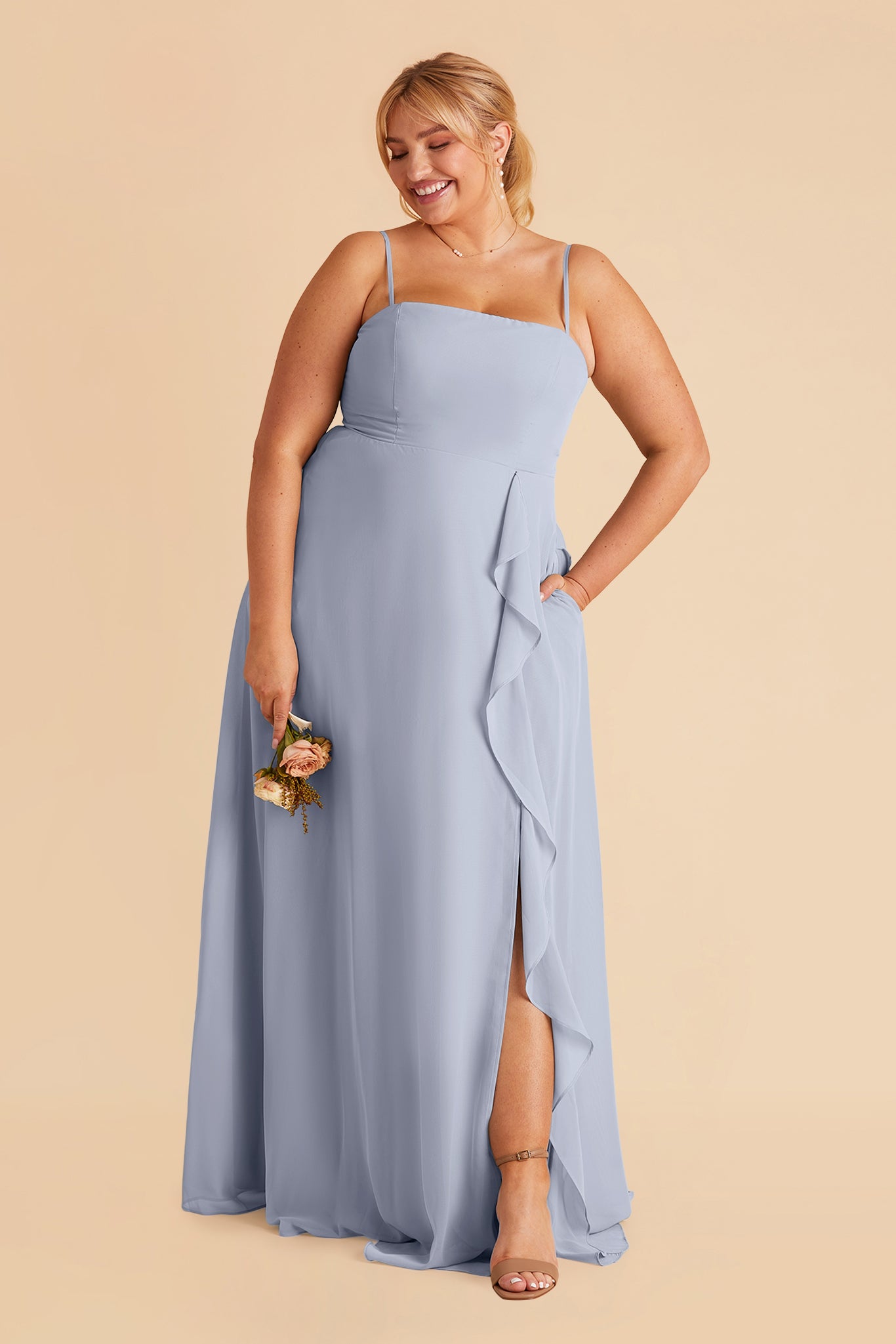 Winnie Convertible Chiffon Dress - Dusty Blue
