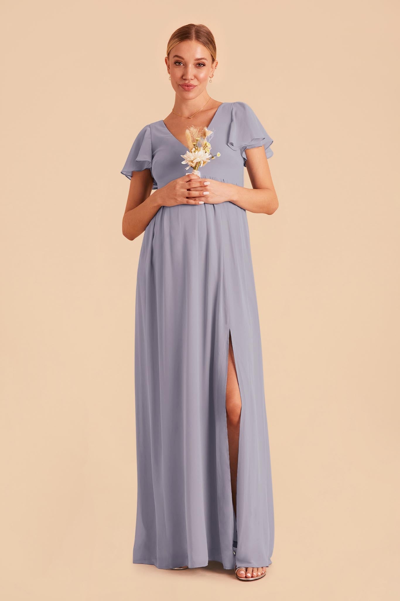 Hannah Empire Bridesmaid Dress in Dusty Lilac | Birdy Grey
