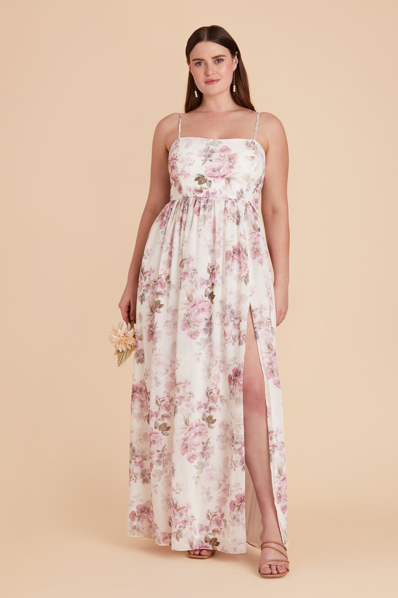 Dusty Pink Peonies August Convertible Dress by Birdy Grey